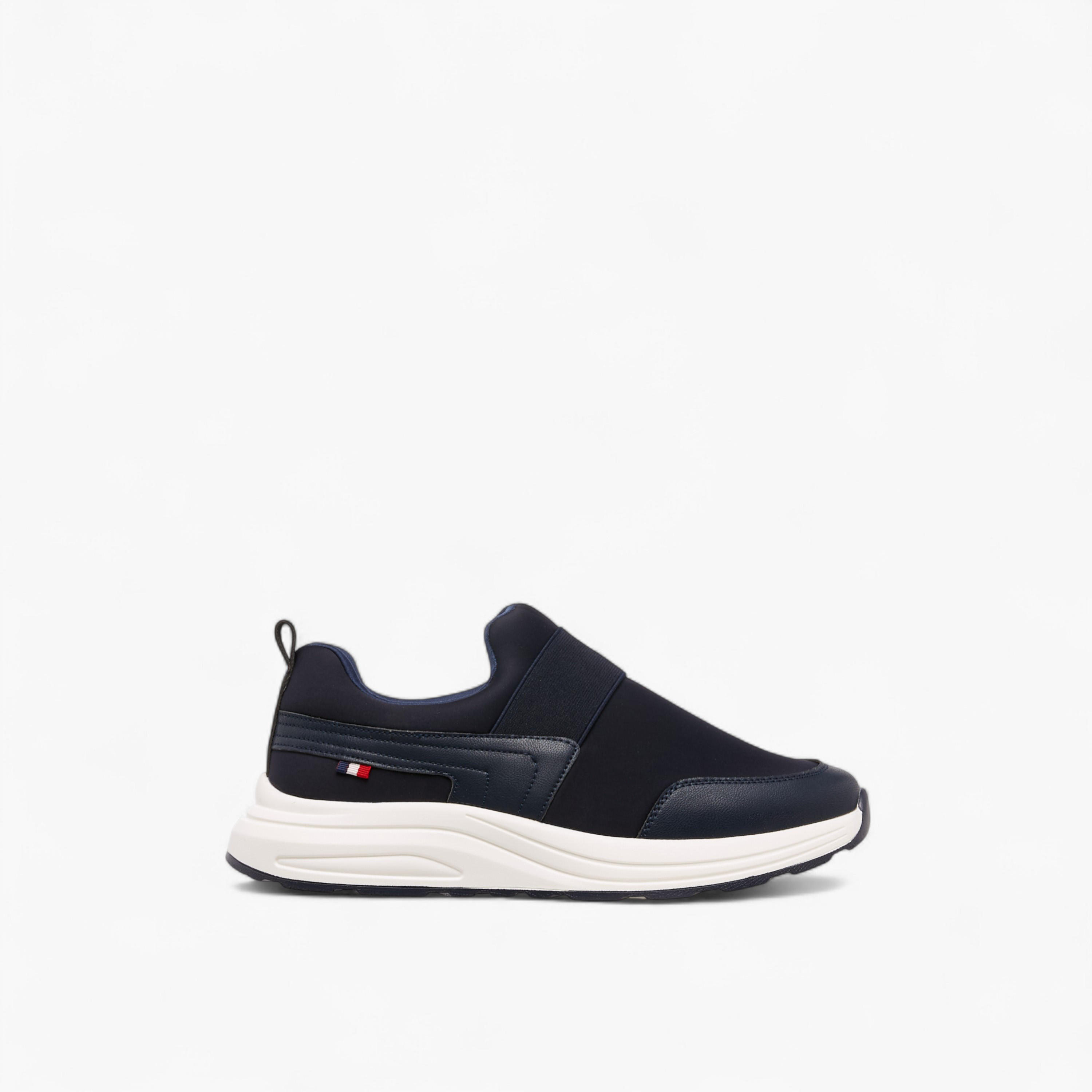 Lee Cooper Men's Solid Slip-On Sneakers with Pull Tabs-men-shoes-sneakers-image-3