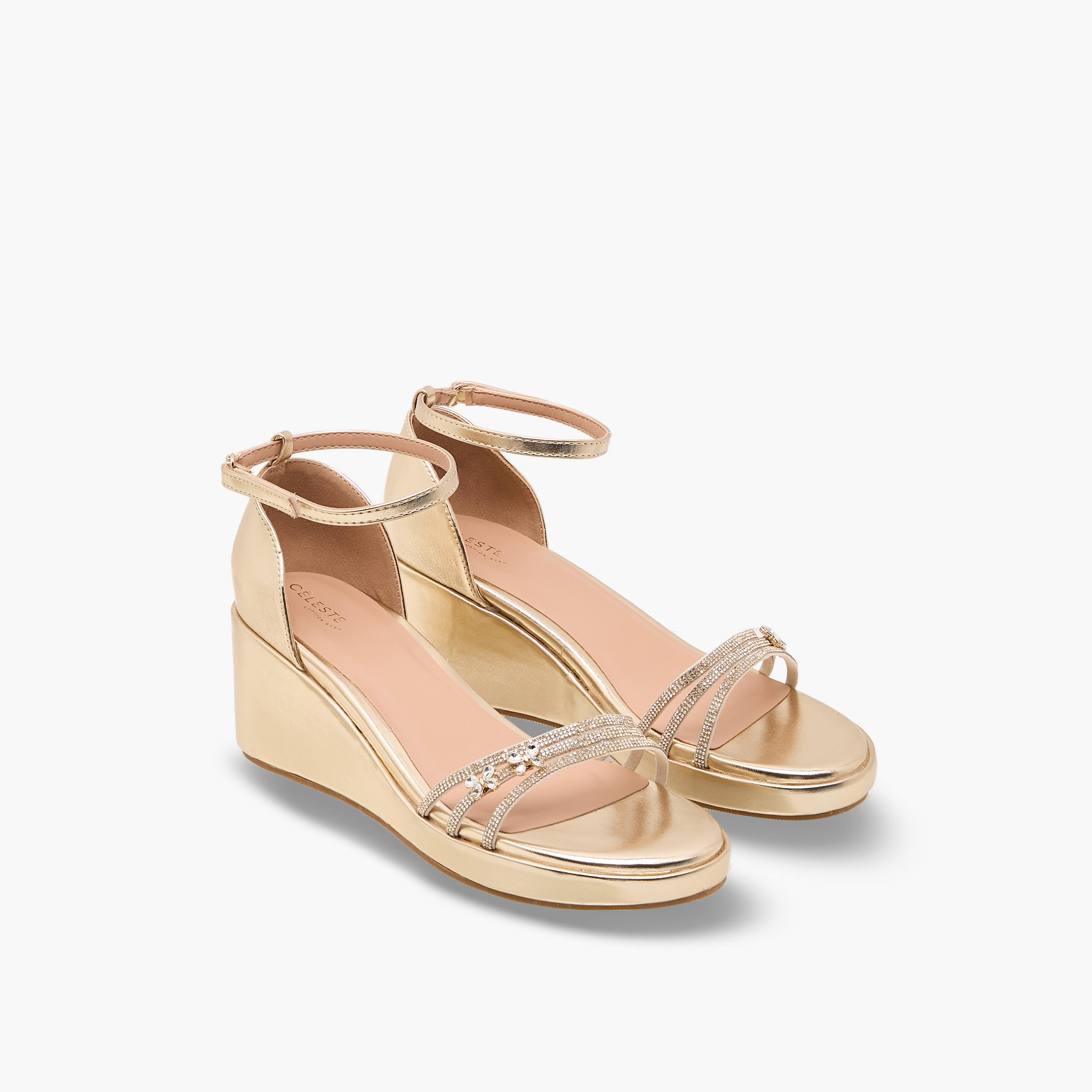 Celeste Girls Embellished Wedge Heel Sandals-girls-shoes-sandals-image-1
