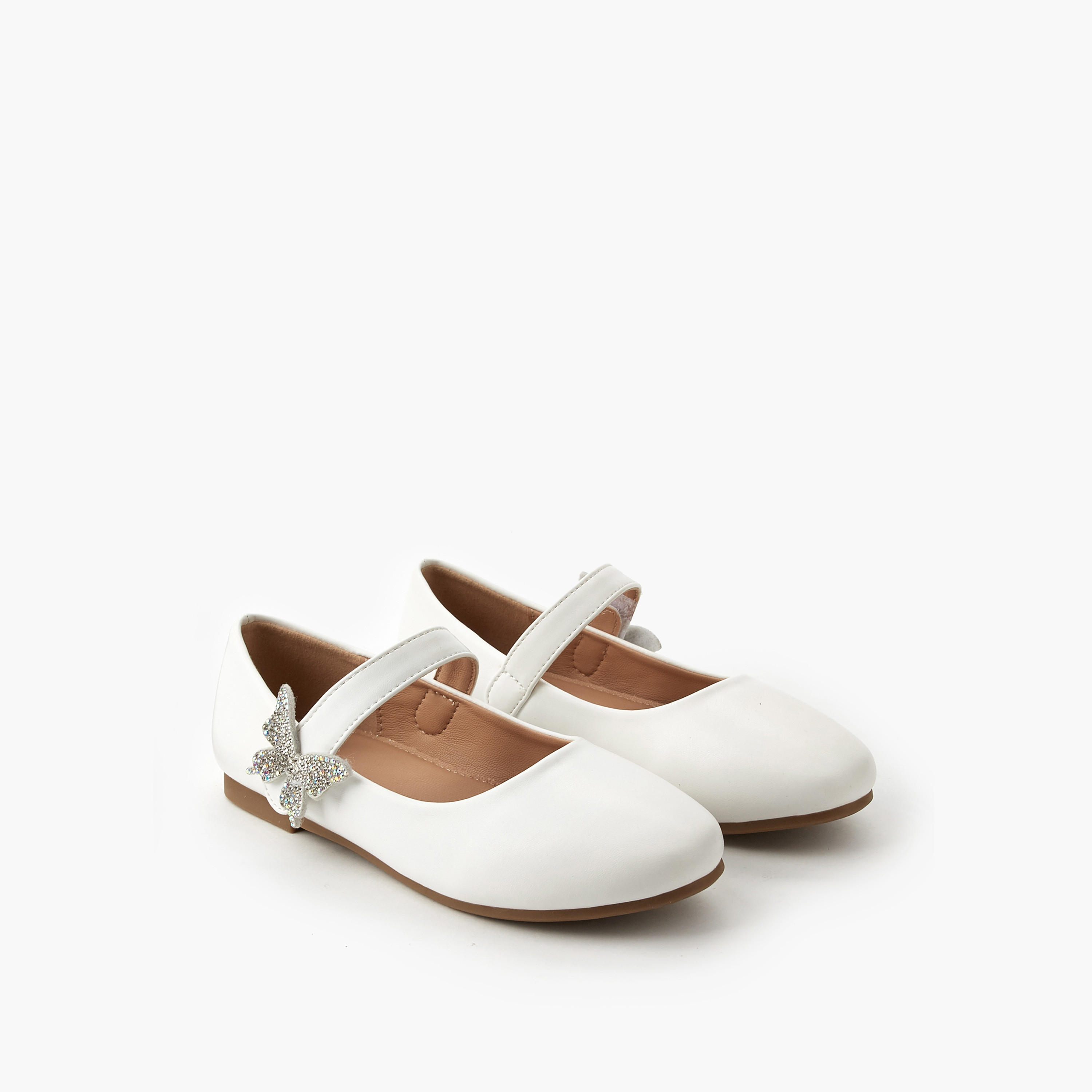 Flora Bella Girls Butterfly Accent Ballerina Shoes-girls-shoes-ballerinas-image-1