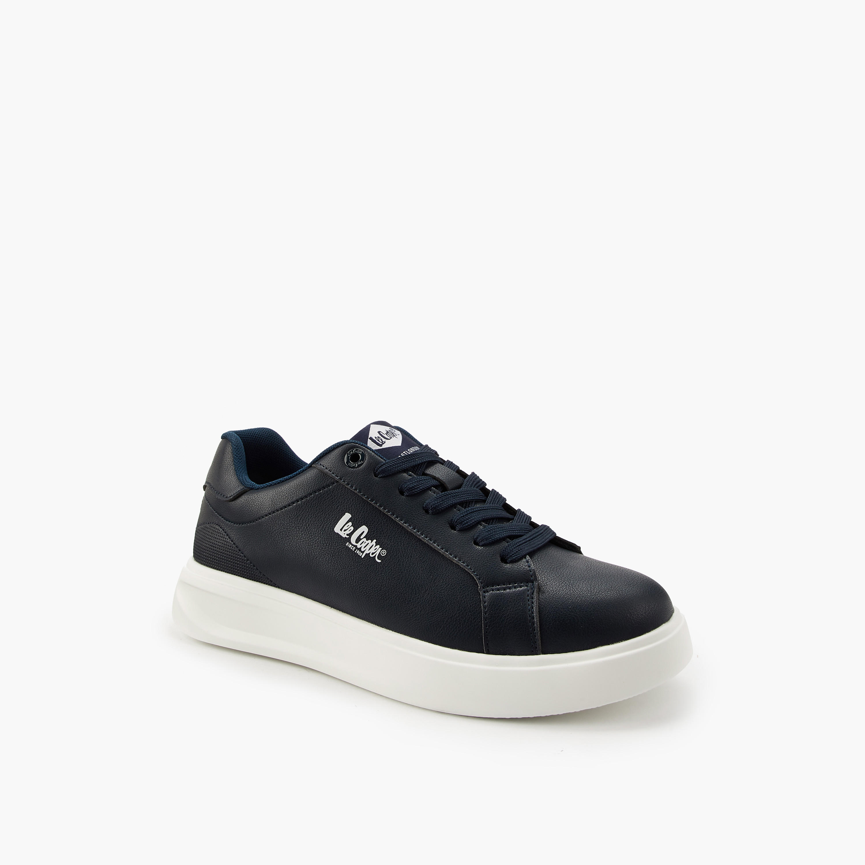 Lee Cooper Men's Solid Lace-Up Ortholite Sneakers-men-shoes-sneakers-image-3
