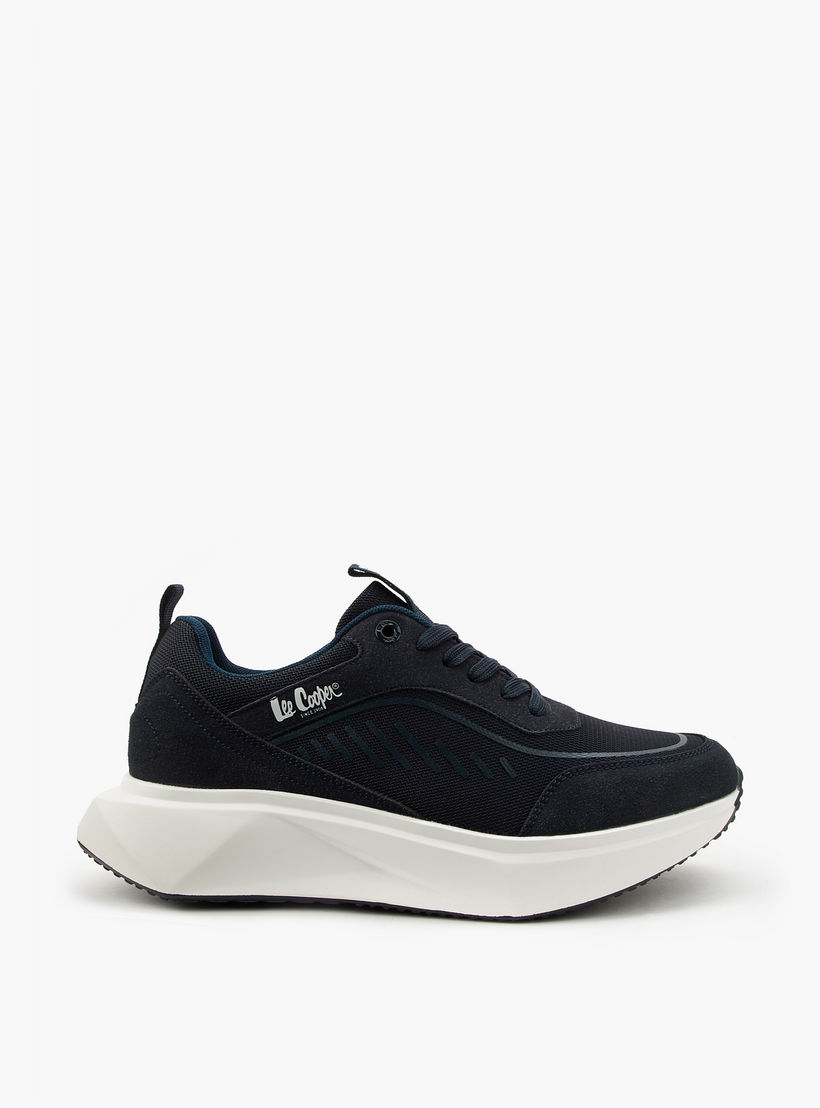 Lee Cooper Men's Panelled Lace-Up Ortholite Sneakers with Pull Tab-men-shoes-sneakers-image-2