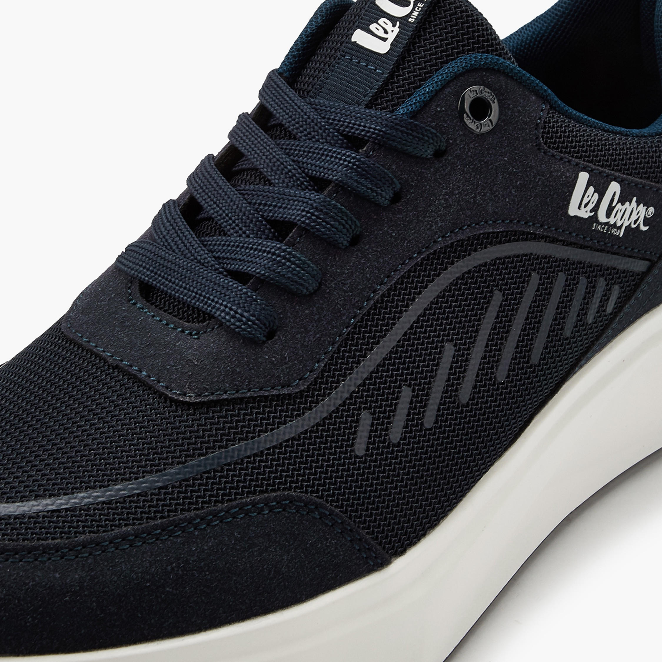 Lee Cooper Men's Panelled Lace-Up Ortholite Sneakers with Pull Tab-men-shoes-sneakers-image-4