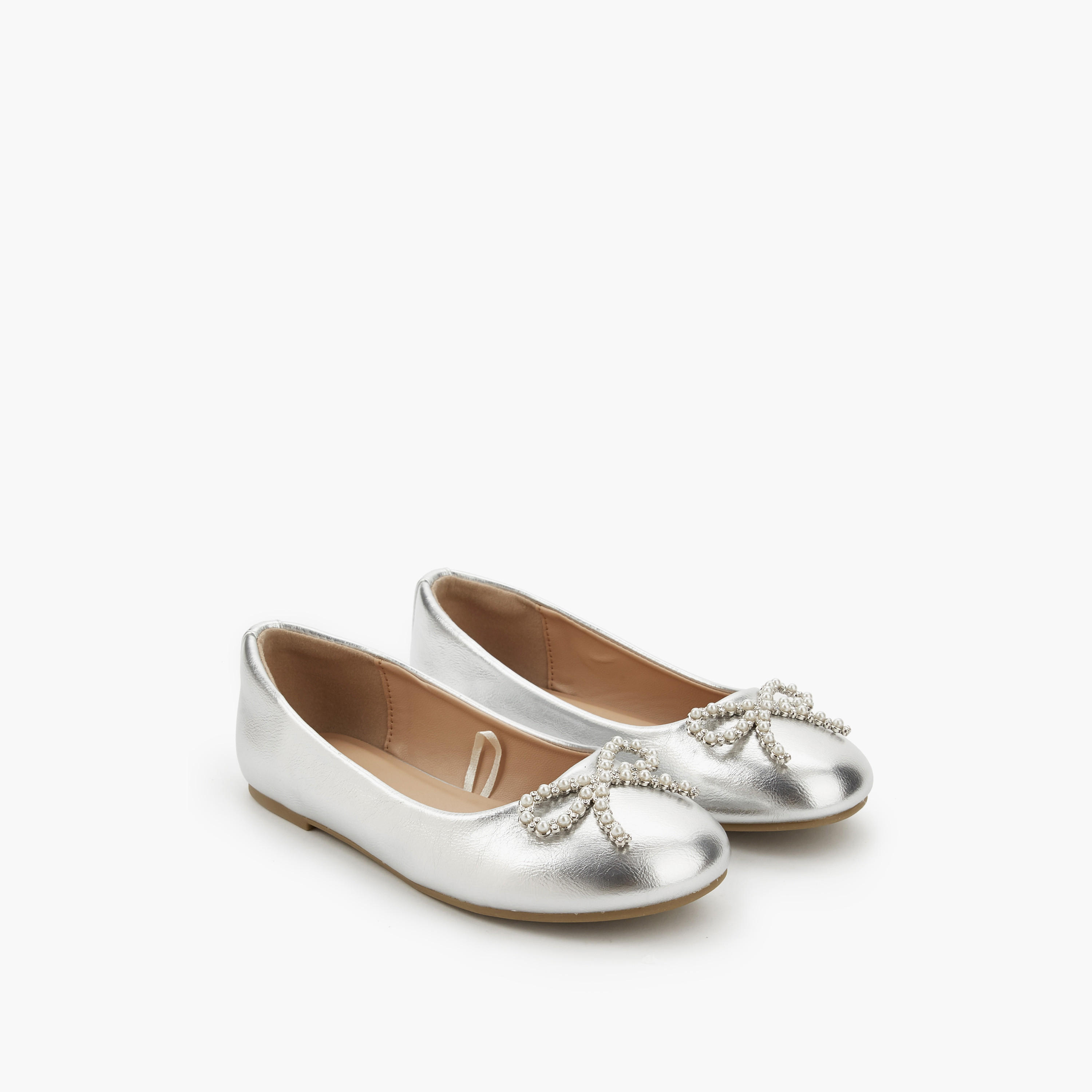 Celeste Girls Embellished Bow Ballerina Shoes-girls-shoes-ballerinas-image-1