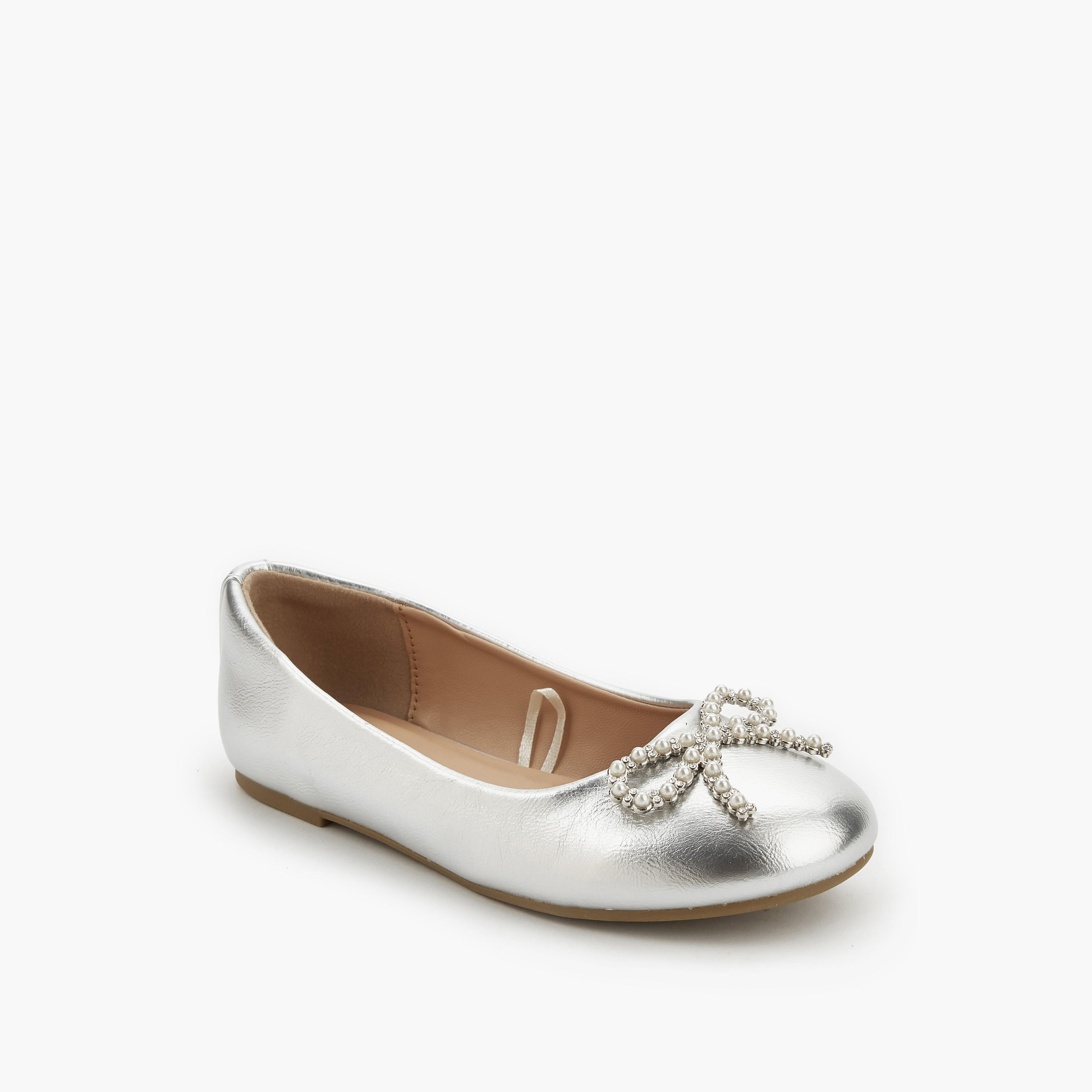 Celeste Girls Embellished Bow Ballerina Shoes-girls-shoes-ballerinas-image-3