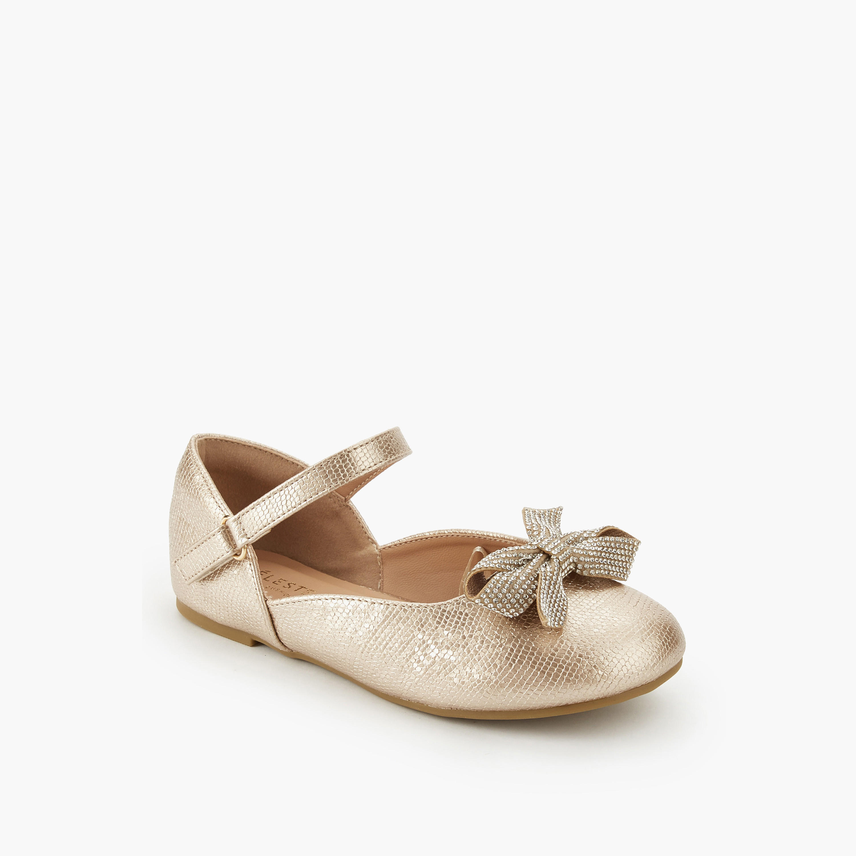 Celeste Girls Embellished Bow Ballerina Shoes-girls-shoes-ballerinas-image-3