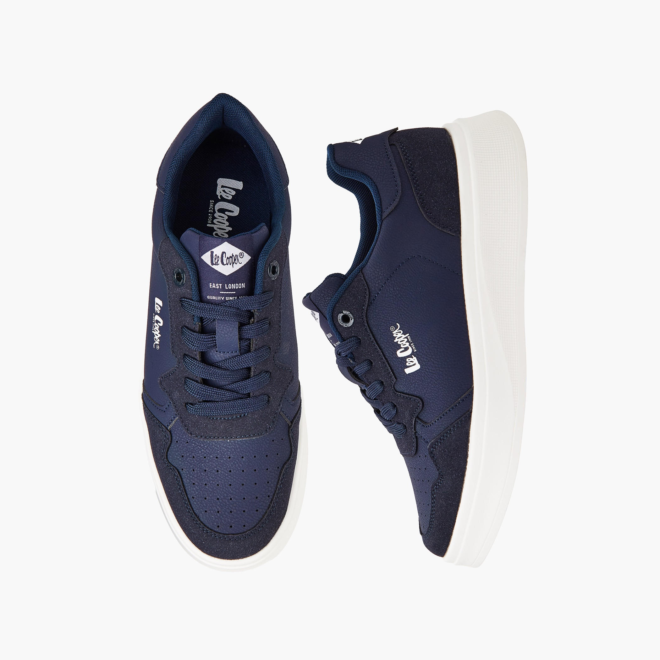 Lee Cooper Men's Perforated Lace-Up Ortholite Sneakers-men-shoes-sneakers-image-1