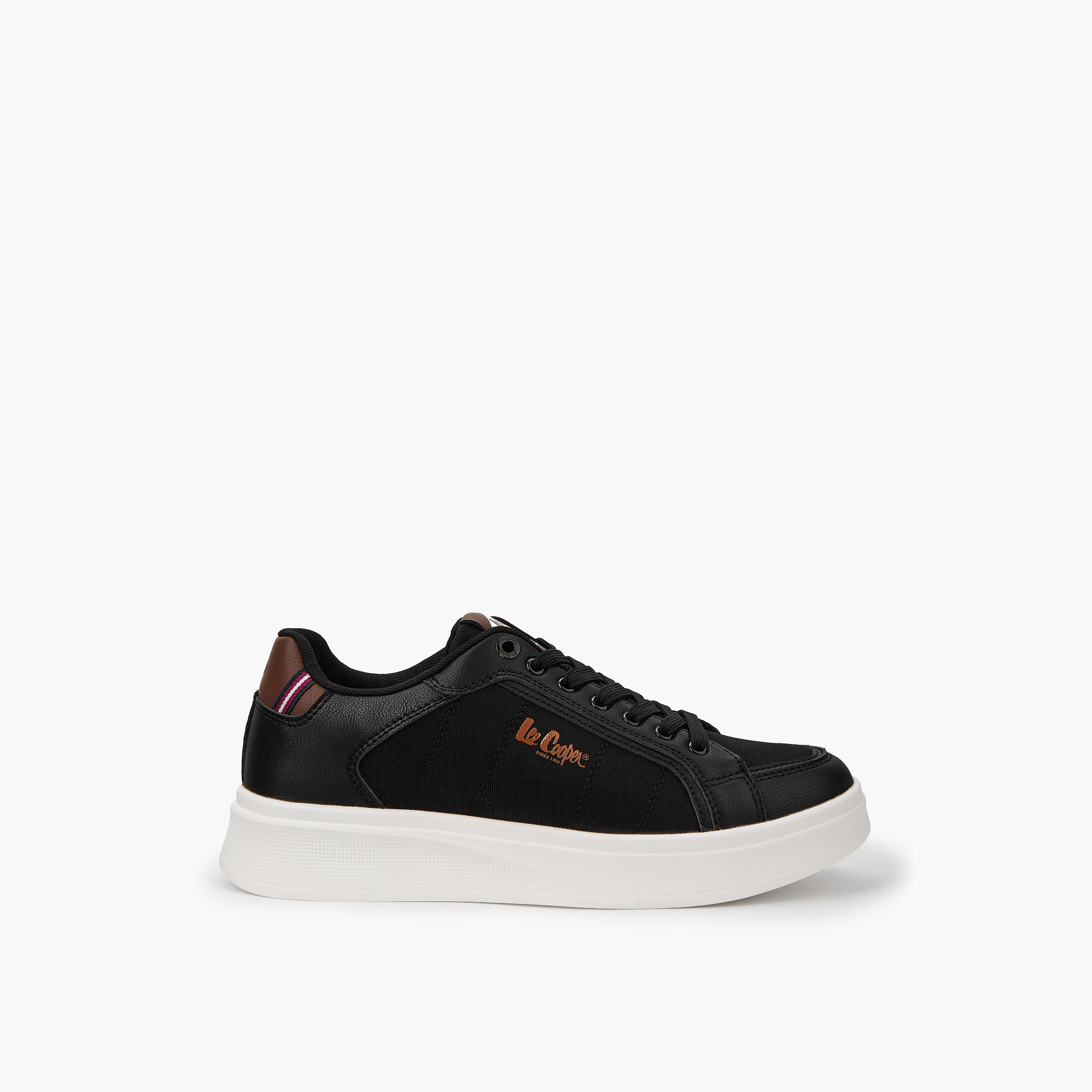 Lee Cooper Men's Solid Lace-Up Ortholite Sneakers-men-shoes-sneakers-image-2