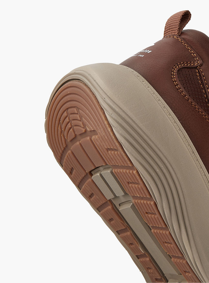 Lee Cooper Men's Solid Lace-Up Ortholite Sneakers with Pull Tabs-men-shoes-sneakers-image-4