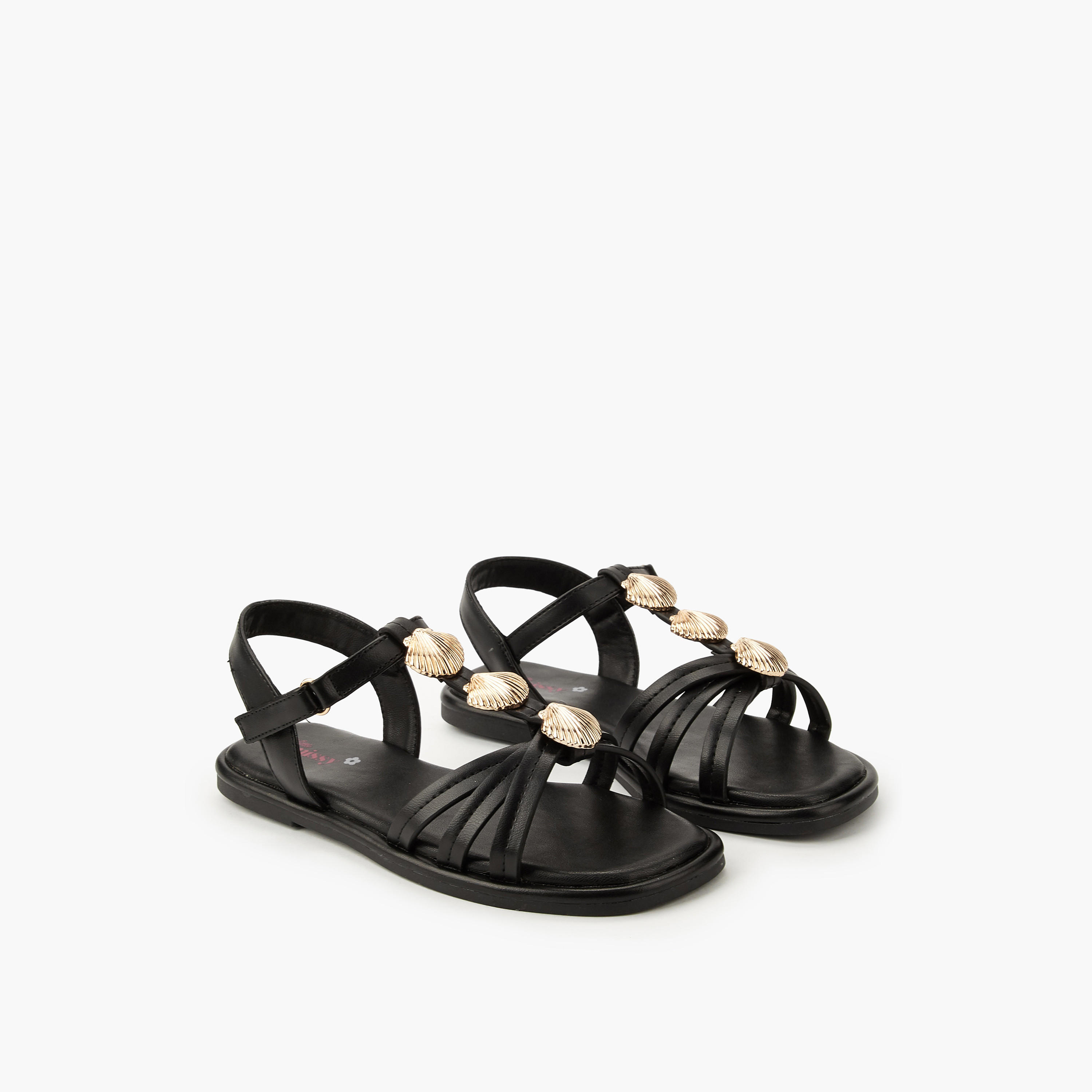 صندل مزين بزخارف صدف للبنات من ليتل ميسي-girls-shoes-sandals-image-1