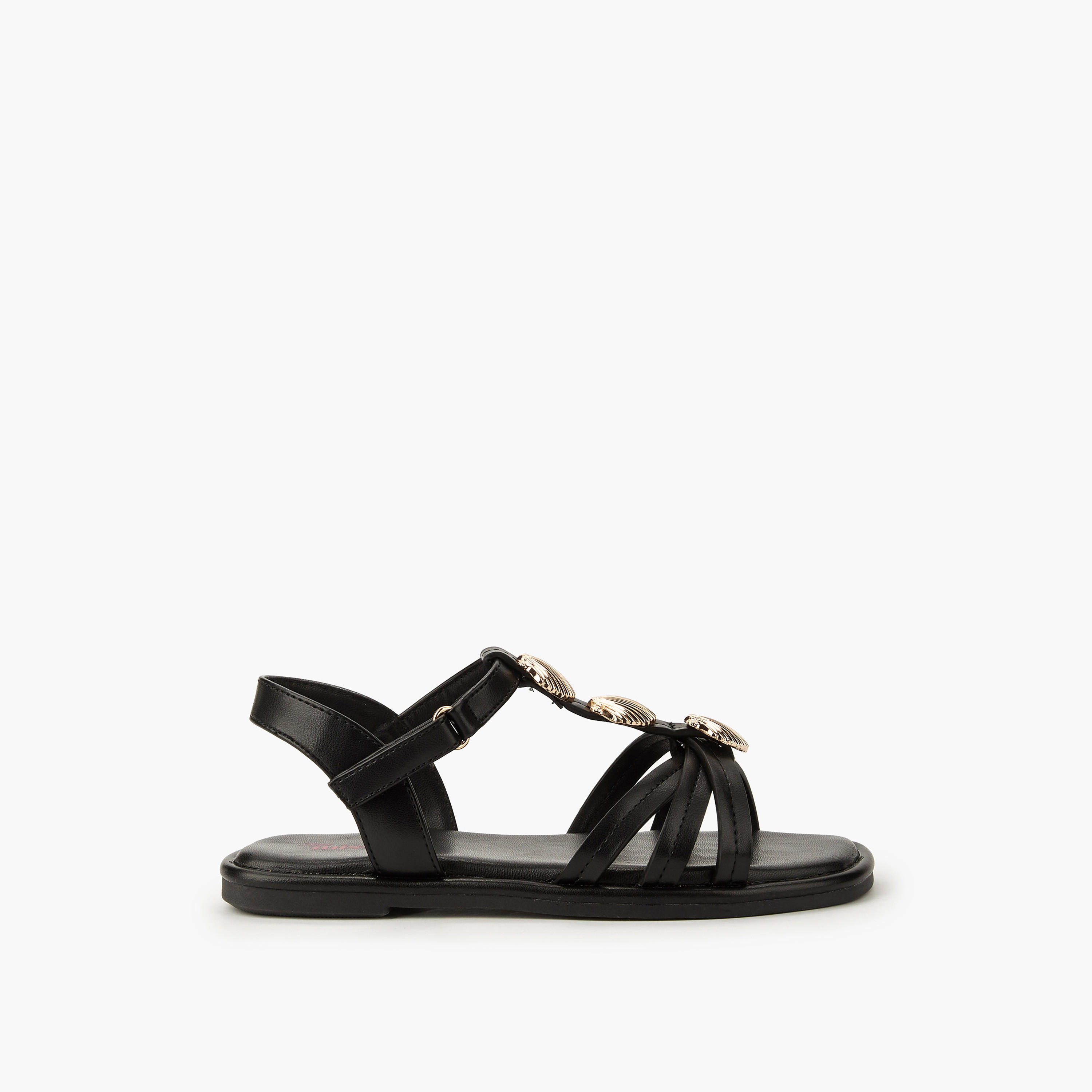 صندل مزين بزخارف صدف للبنات من ليتل ميسي-girls-shoes-sandals-image-2