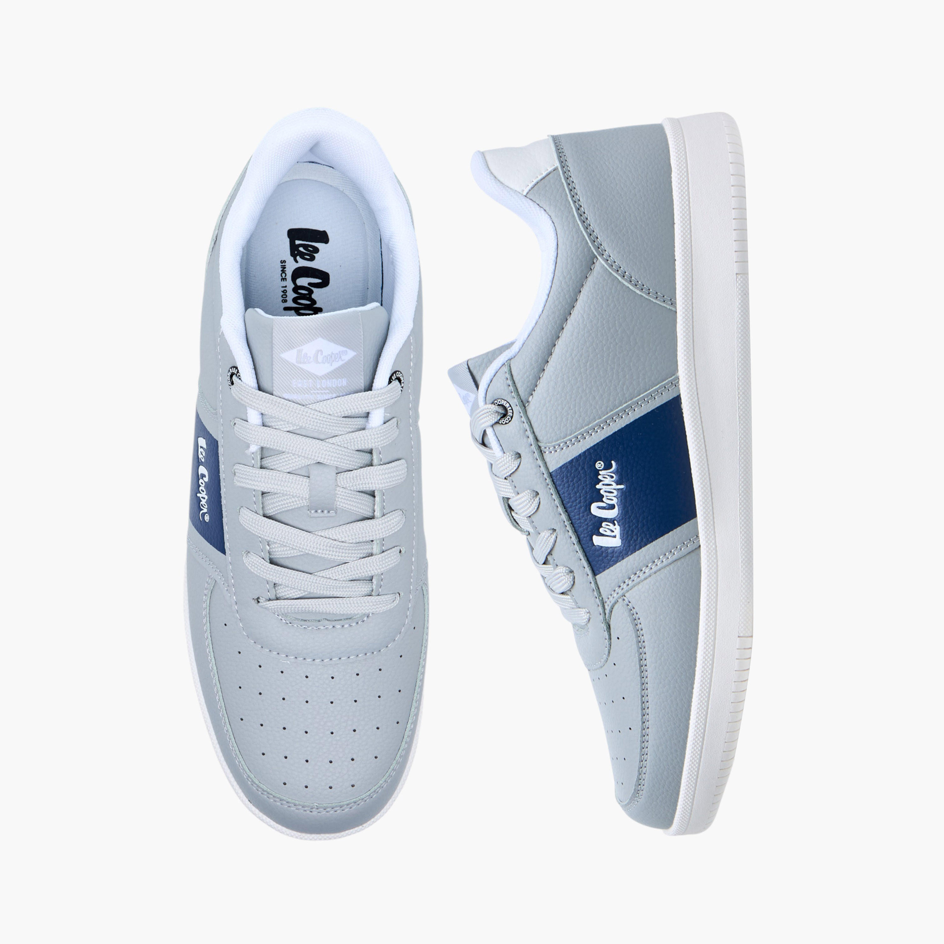 Lee Cooper Men's Perforated Lace-Up Sneakers-men-shoes-sneakers-image-1