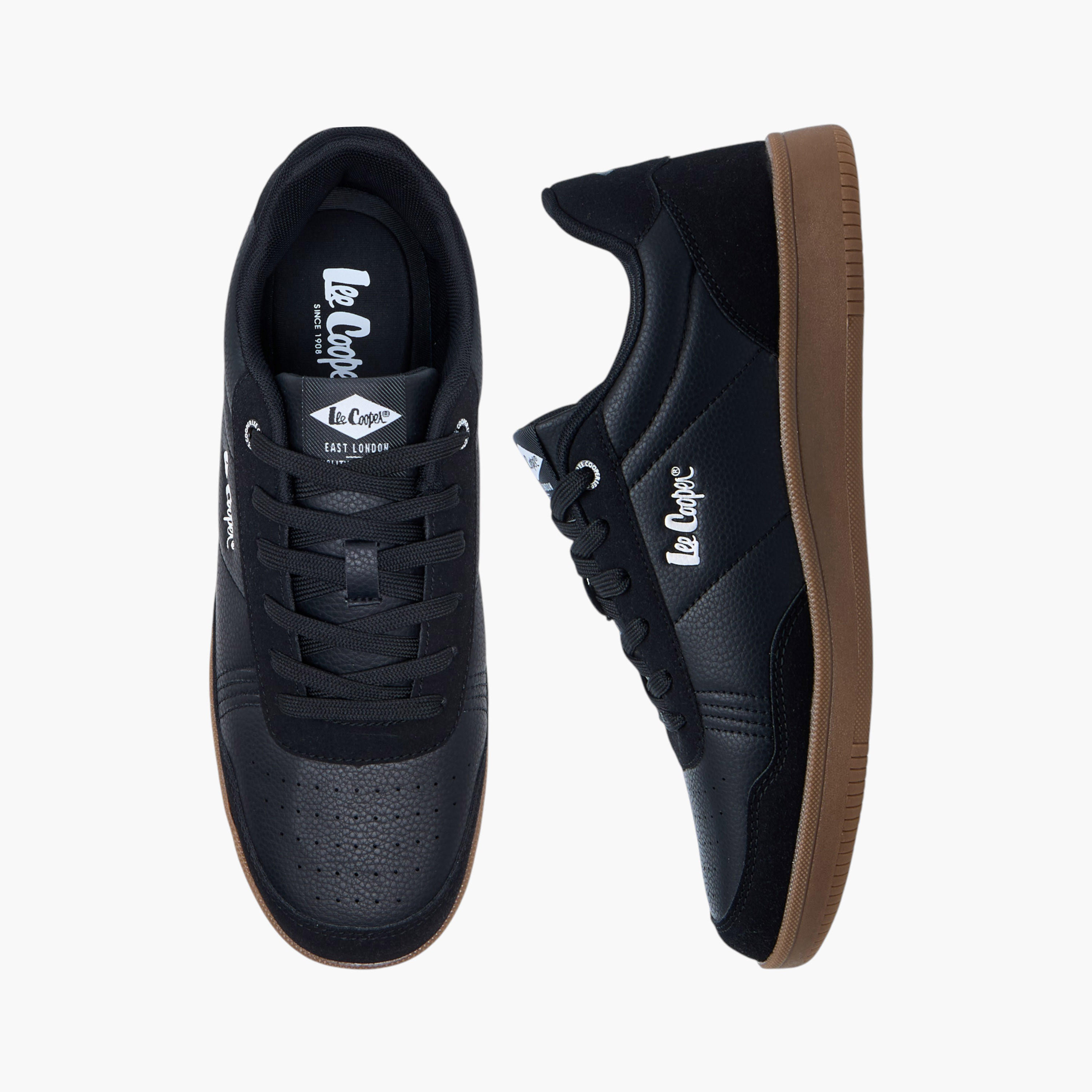 Lee Cooper Men's Perforated Lace-Up Sneakers-men-shoes-sneakers-image-1