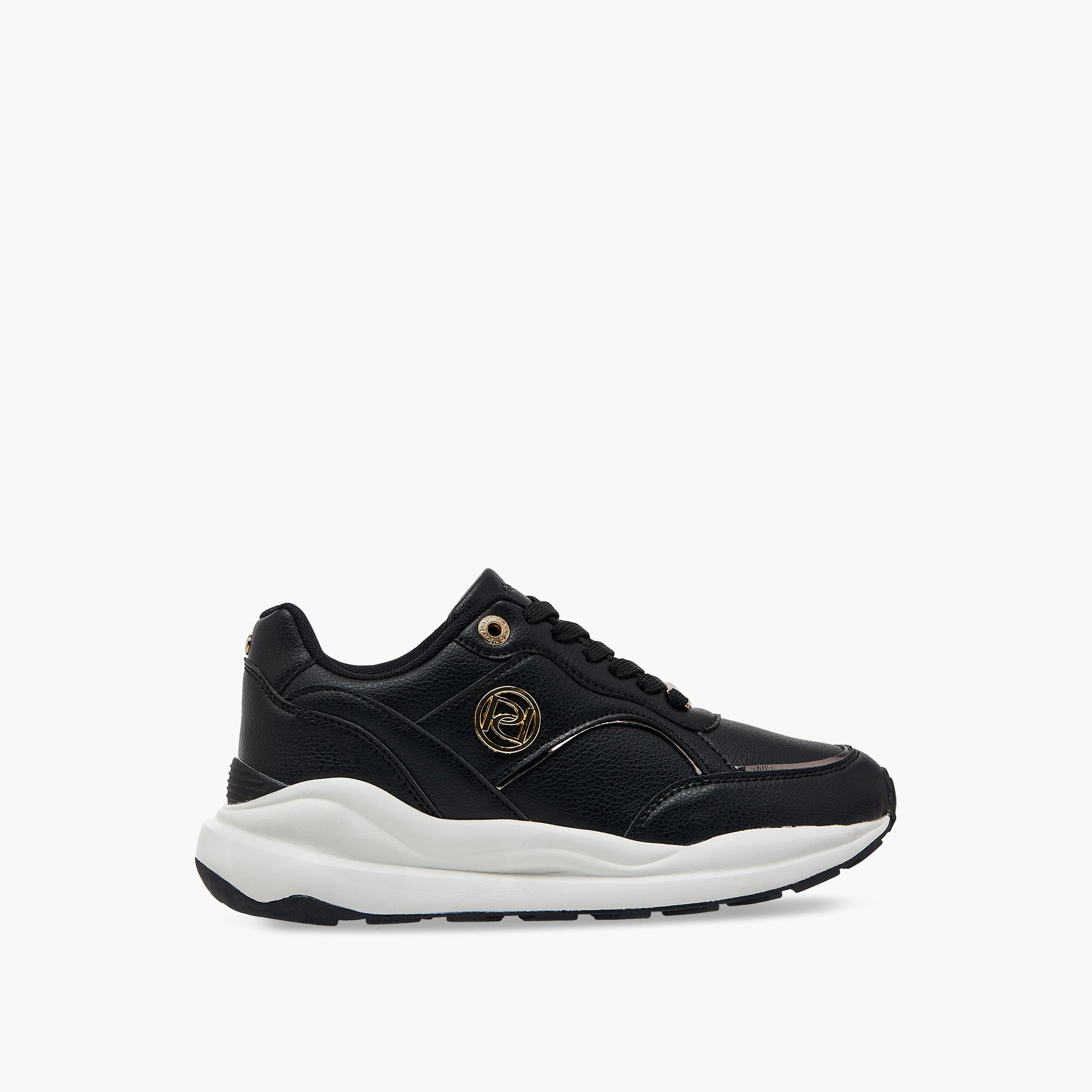 Paprika Panelled Sneakers with Metal Accent and Lace-Up Closure-women-shoes-sneakers-image-3