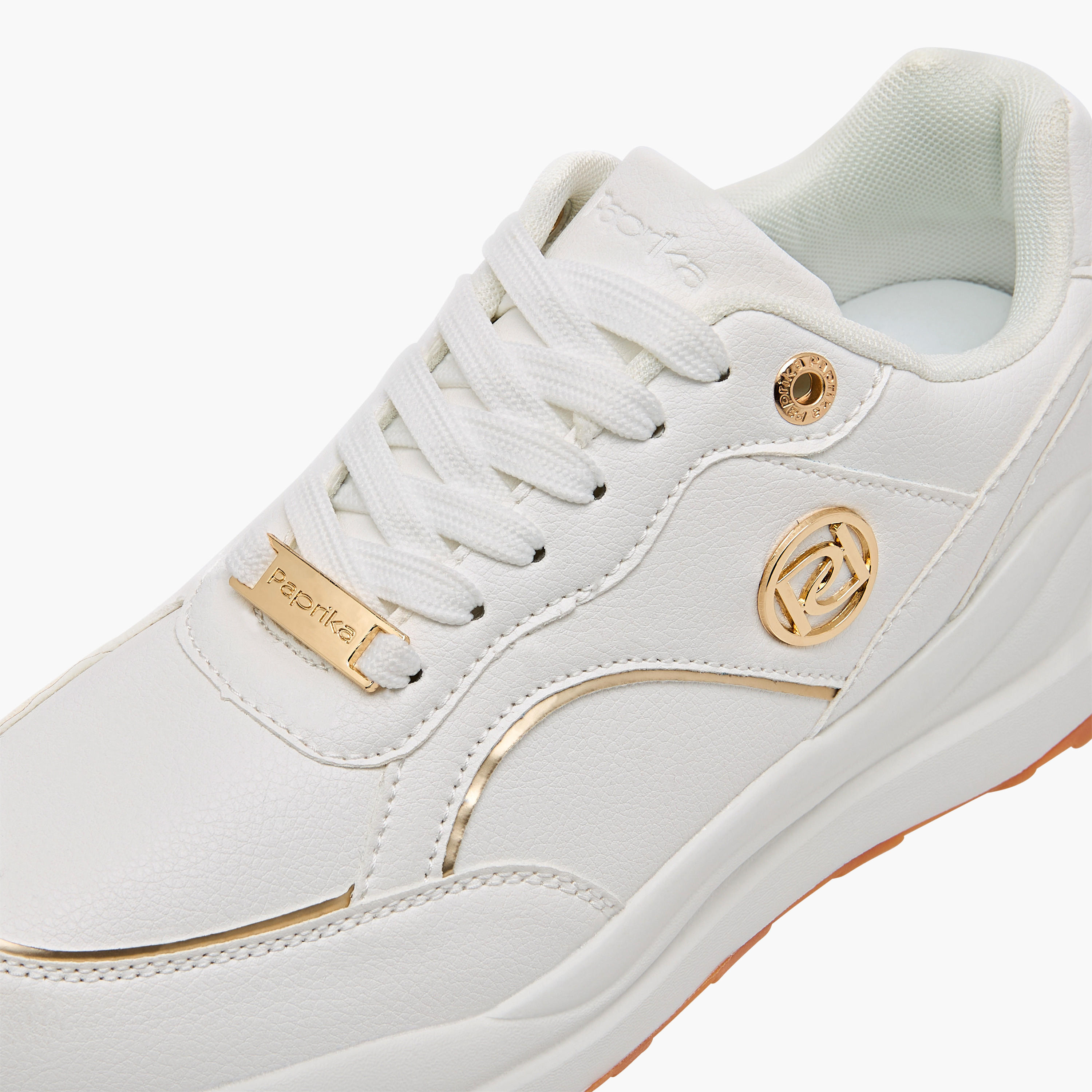 Paprika Panelled Sneakers with Metal Accent and Lace-Up Closure-women-shoes-sneakers-image-4