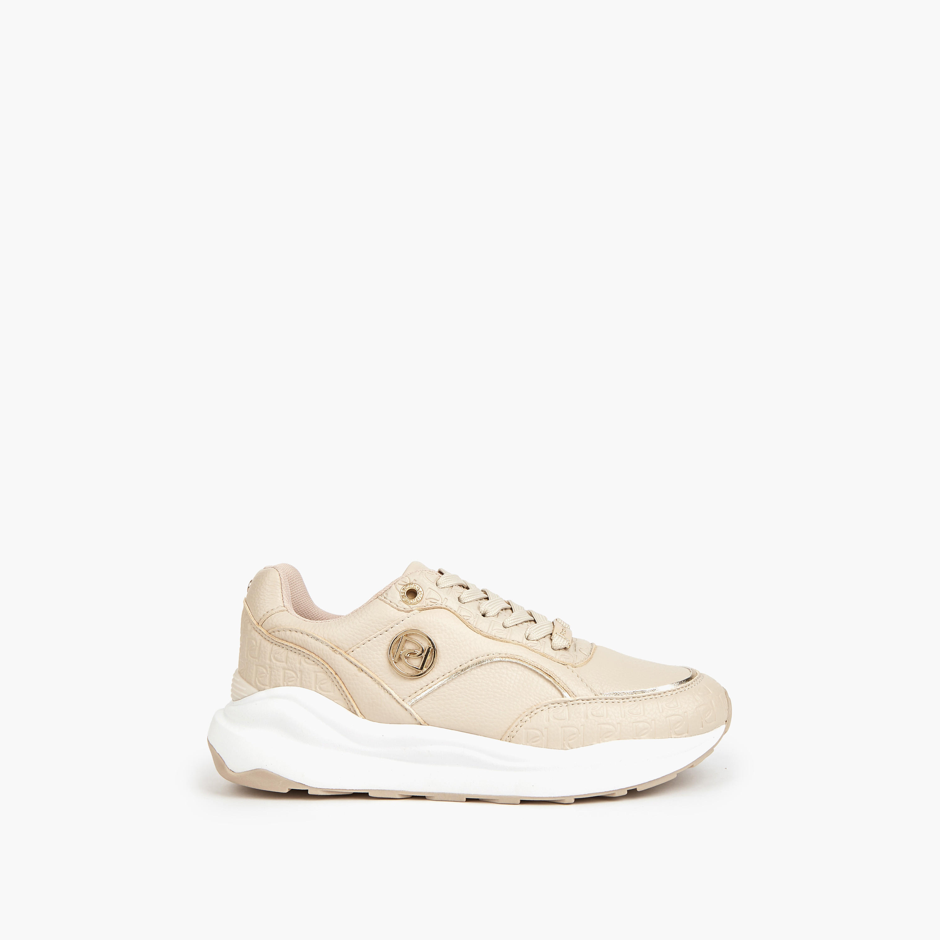 Paprika Textured Lace-Up Sneakers-women-shoes-sneakers-image-2