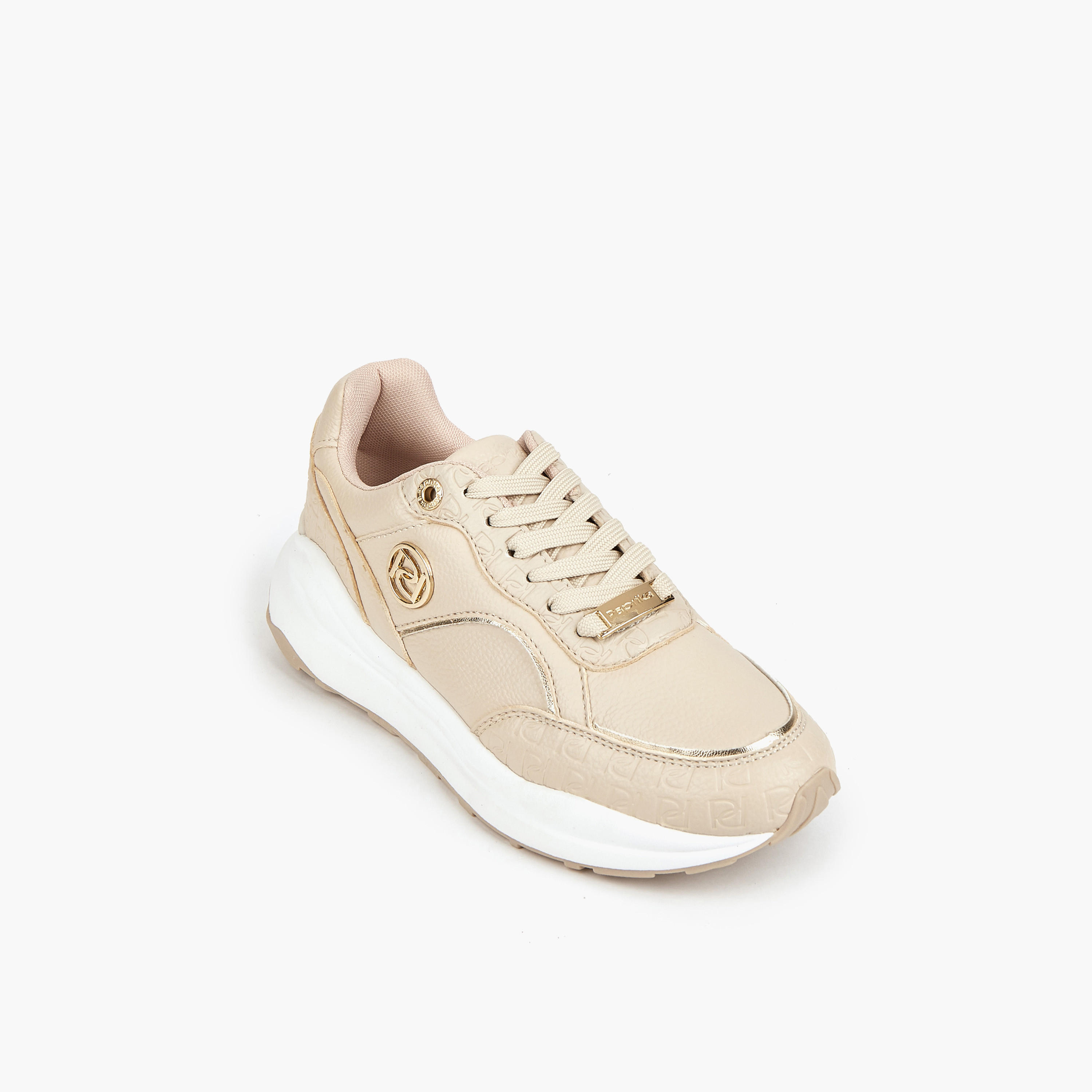 Paprika Textured Lace-Up Sneakers-women-shoes-sneakers-image-3