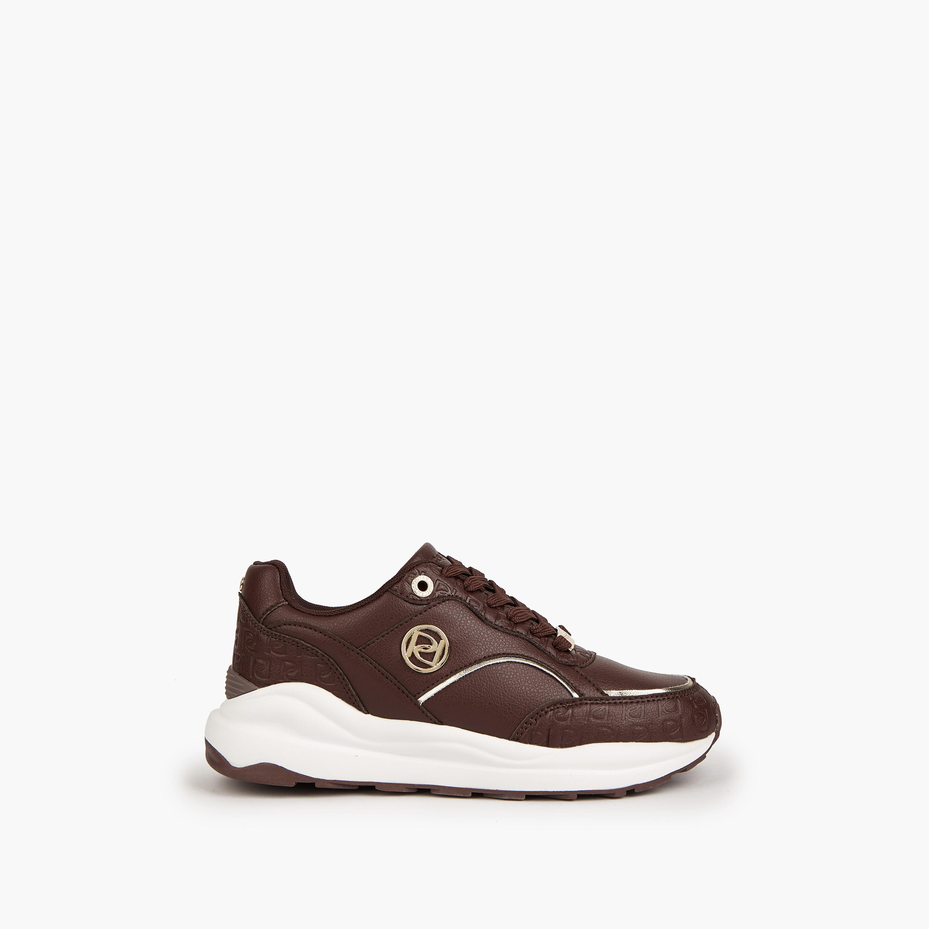 Paprika Textured Lace-Up Sneakers-women-shoes-sneakers-image-2