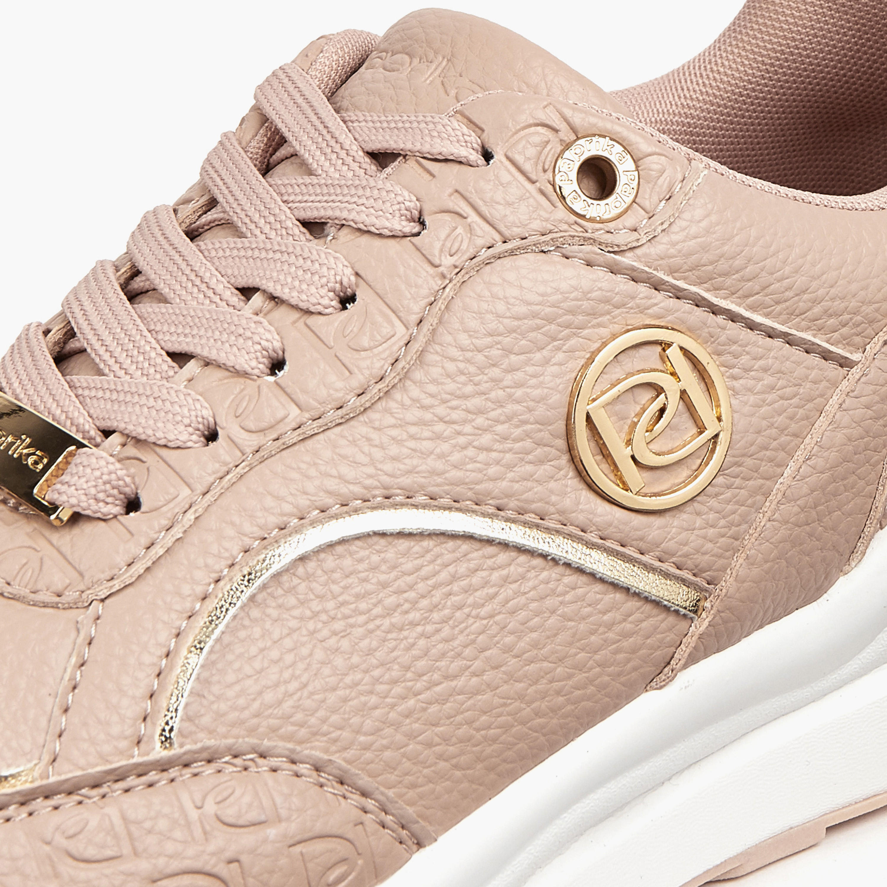 Paprika Textured Lace-Up Sneakers-women-shoes-sneakers-image-5