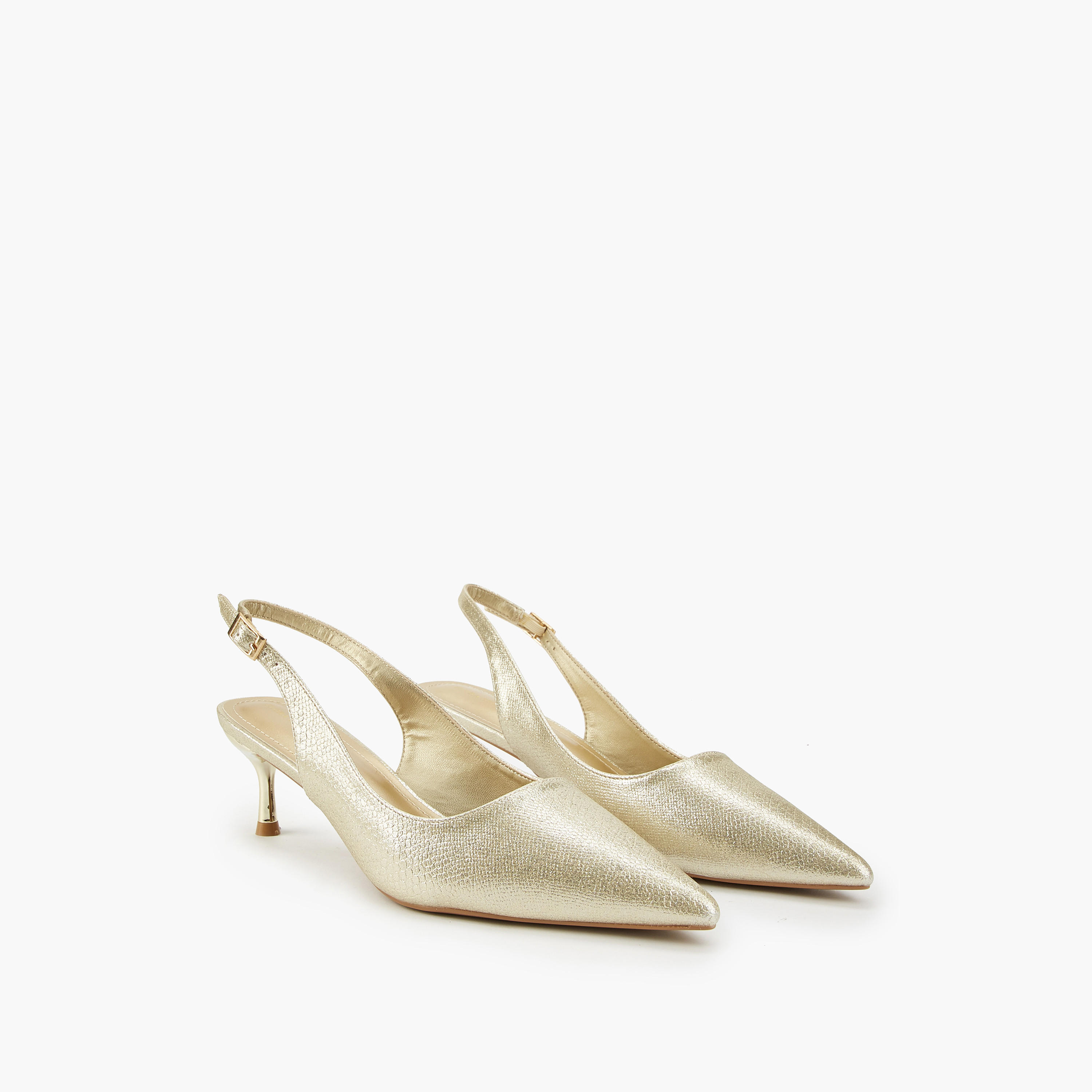 Flora Bella Metallic Pointed Toe Shoes with Stiletto Heels-women-shoes-heels-image-1