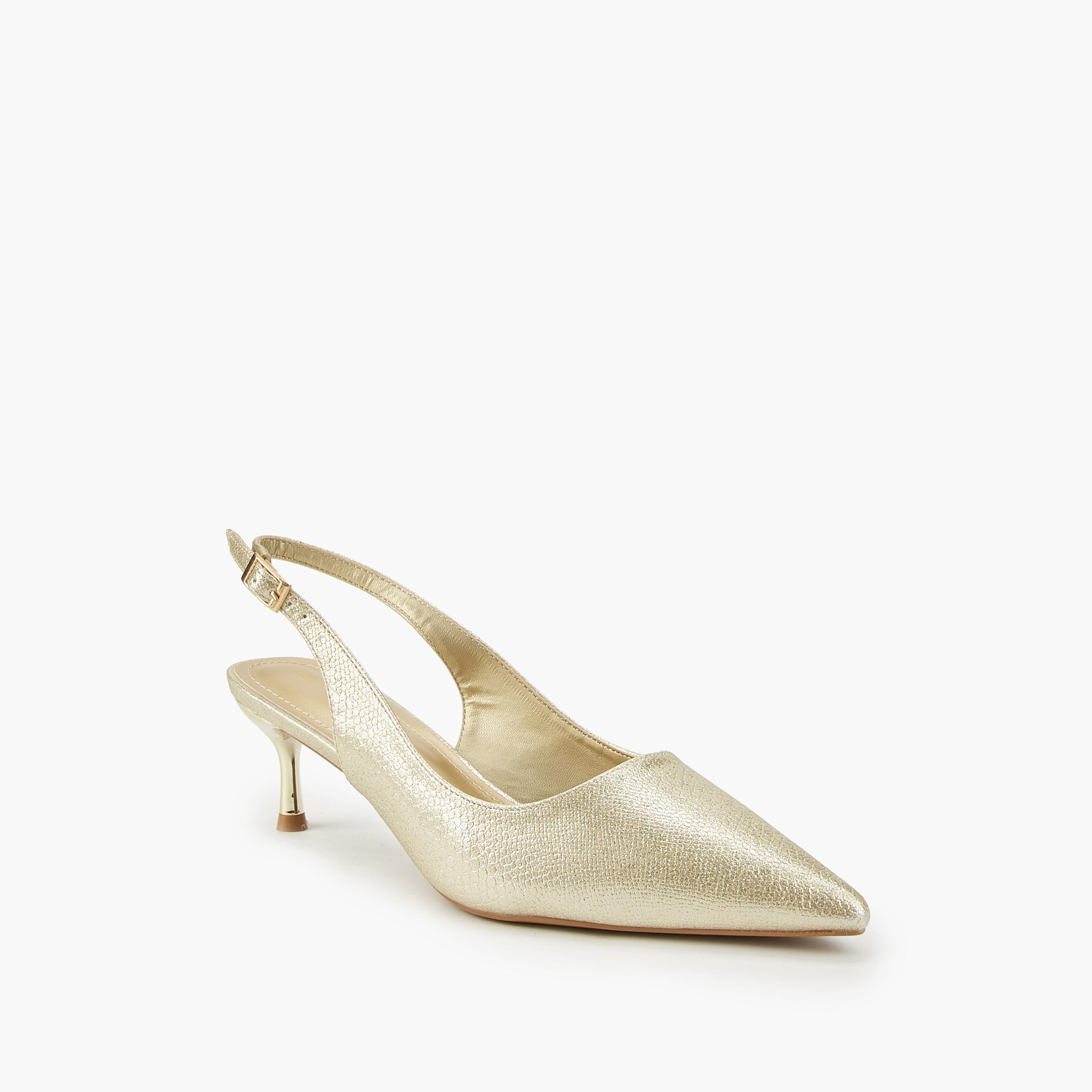 Flora Bella Metallic Pointed Toe Shoes with Stiletto Heels-women-shoes-heels-image-3