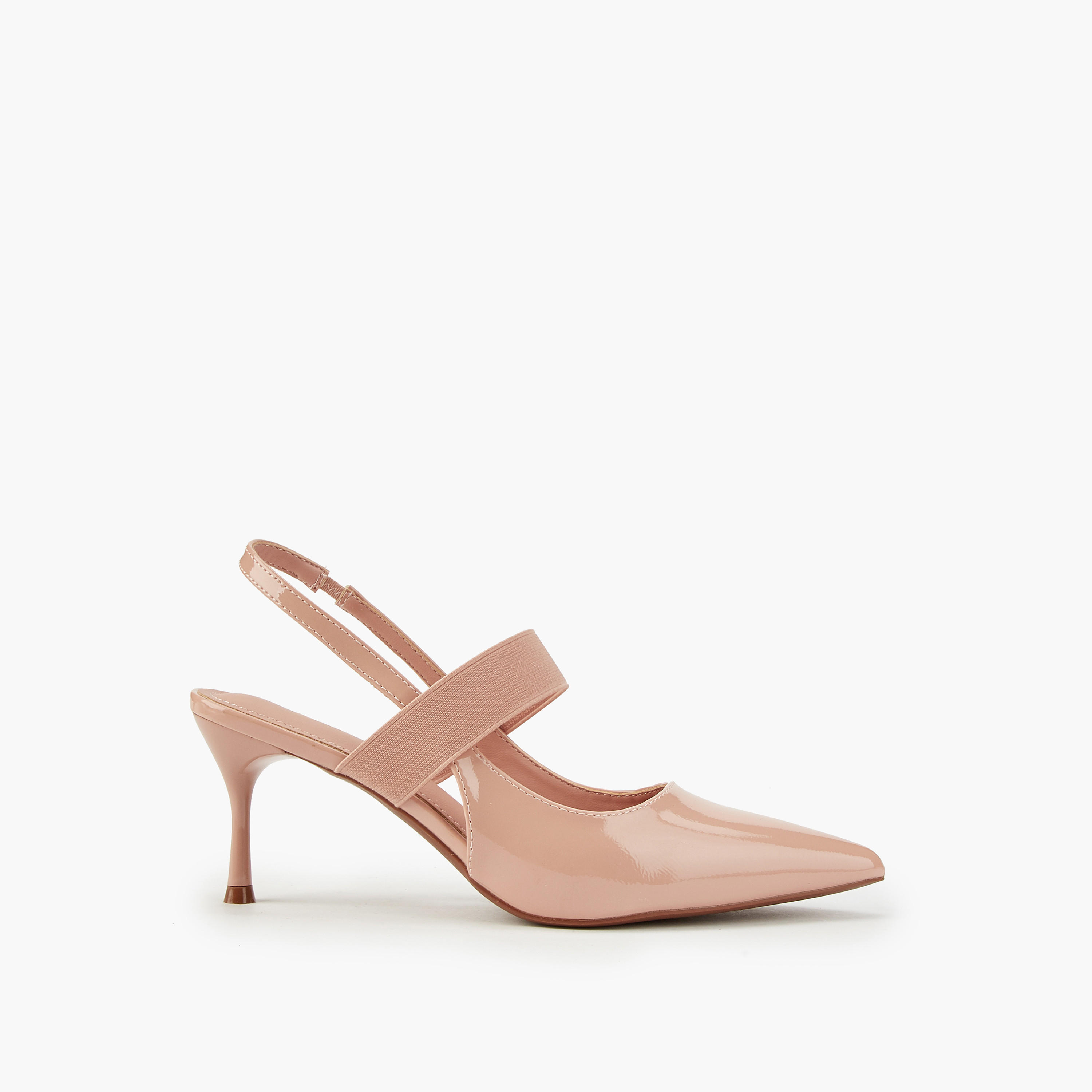 حذاء سادة بمقدمة مدببة وحزام خلفي وكعب ستيليتو من فلورا بيلا-women-shoes-heels-image-2