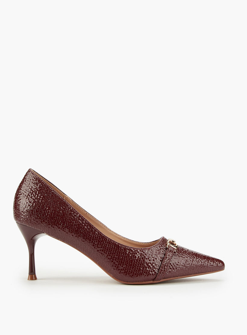 Flora Bella Textured Slip-On Pumps with Stiletto Heels-women-shoes-heels-image-2