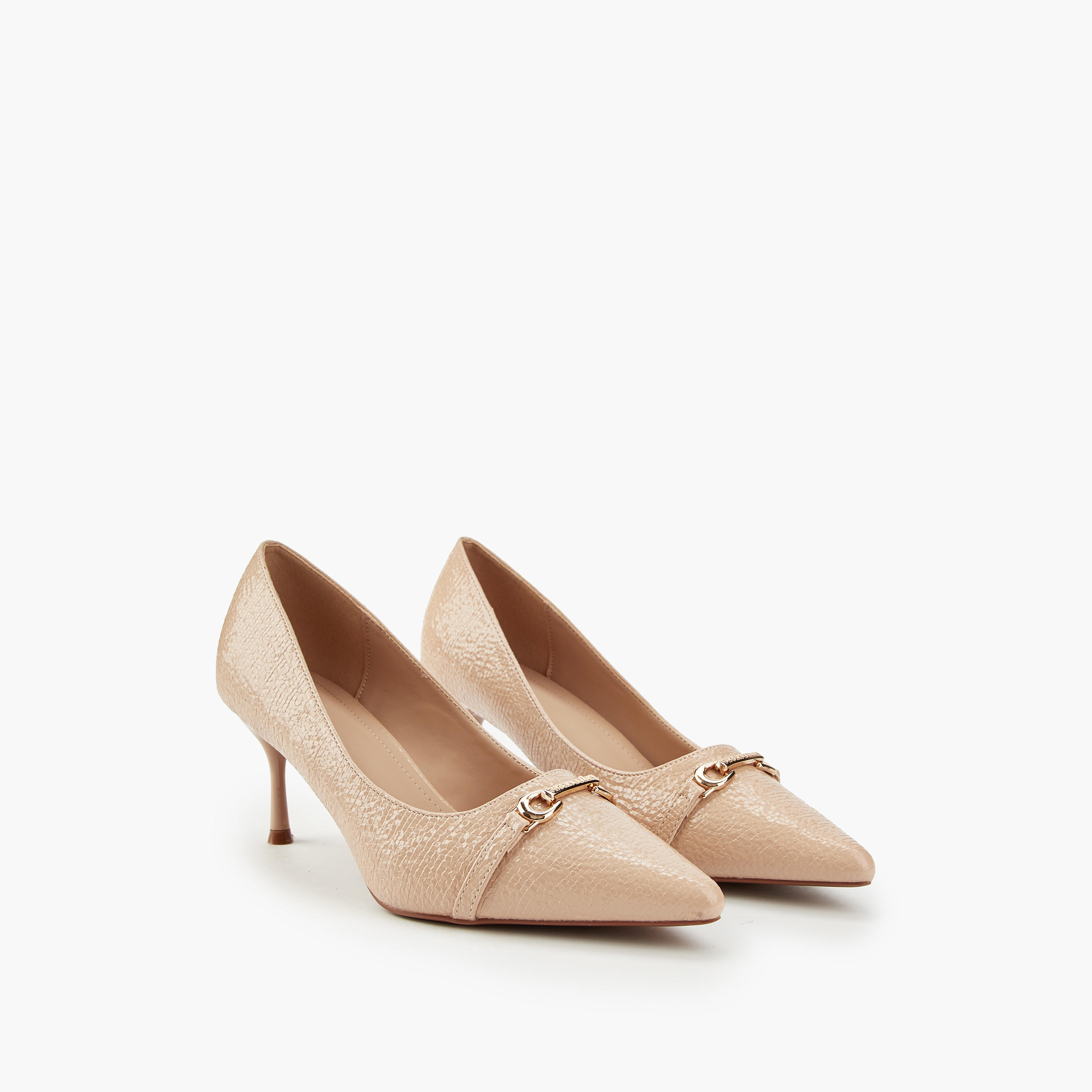 Flora Bella Textured Slip-On Pumps with Stiletto Heels-women-shoes-heels-image-1