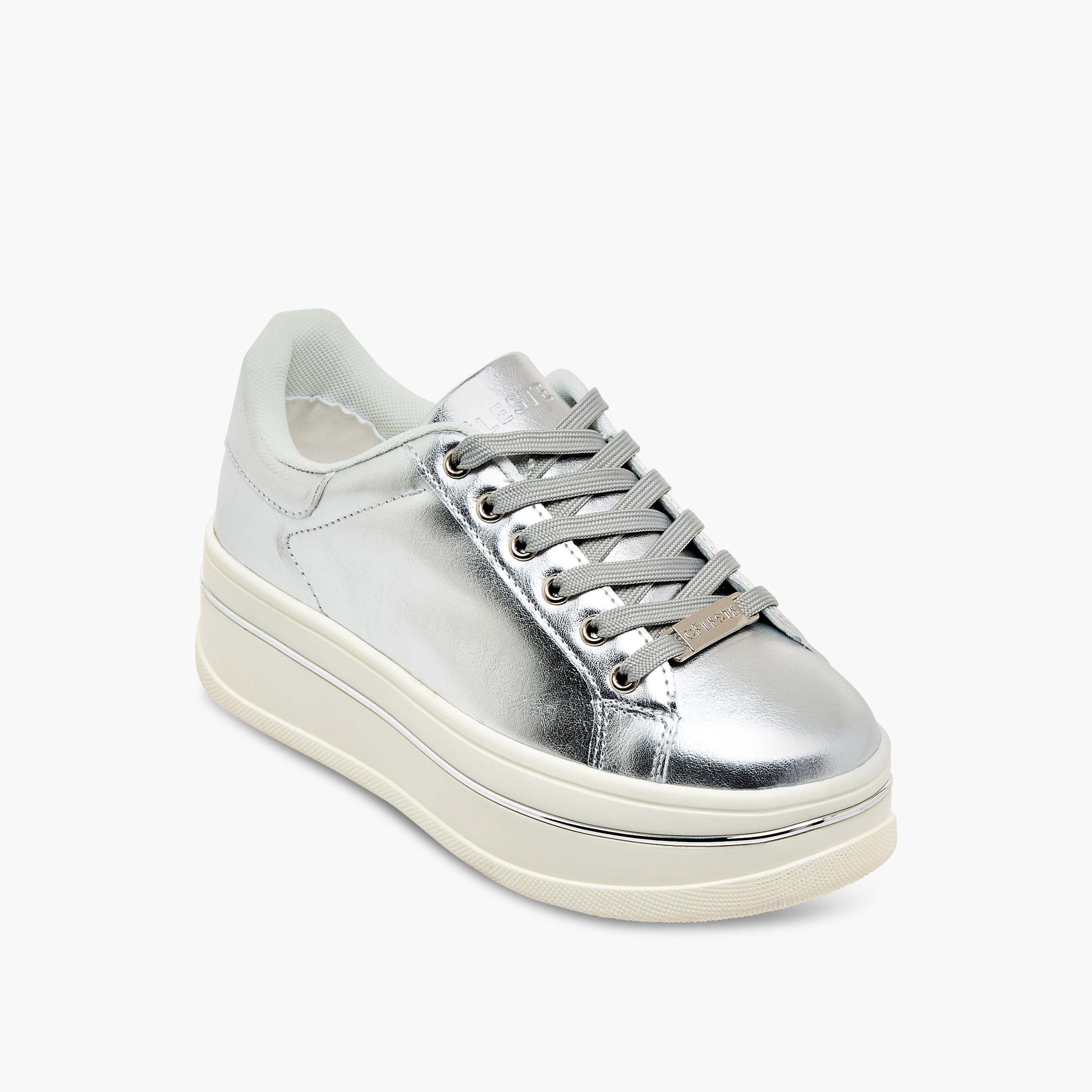 Celeste Women's Metallic Ankle Sneakers with Lace-Up Closure-women-shoes-sneakers-image-2