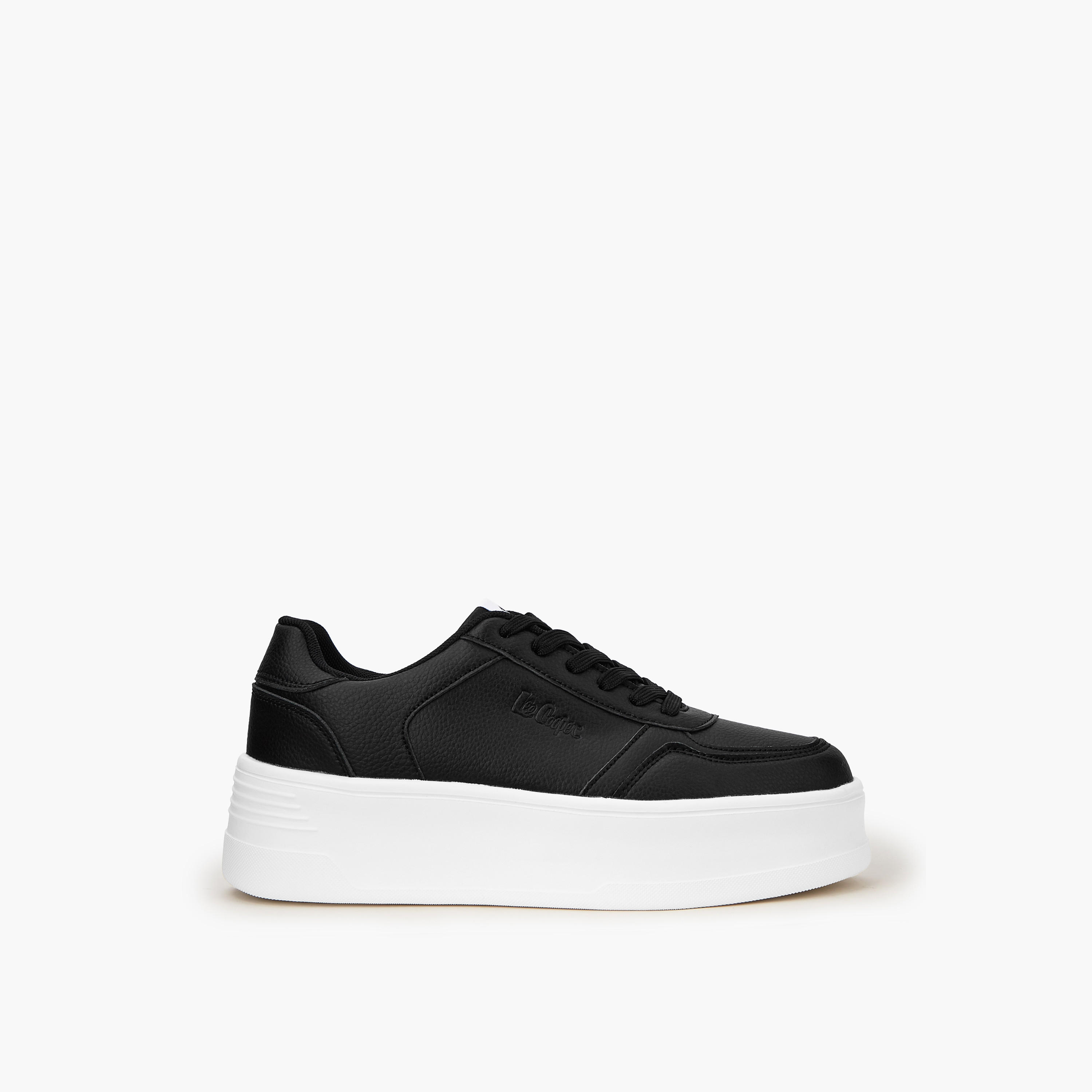 Lee Cooper Women's Solid Lace-Up Sneakers-women-shoes-sneakers-image-3