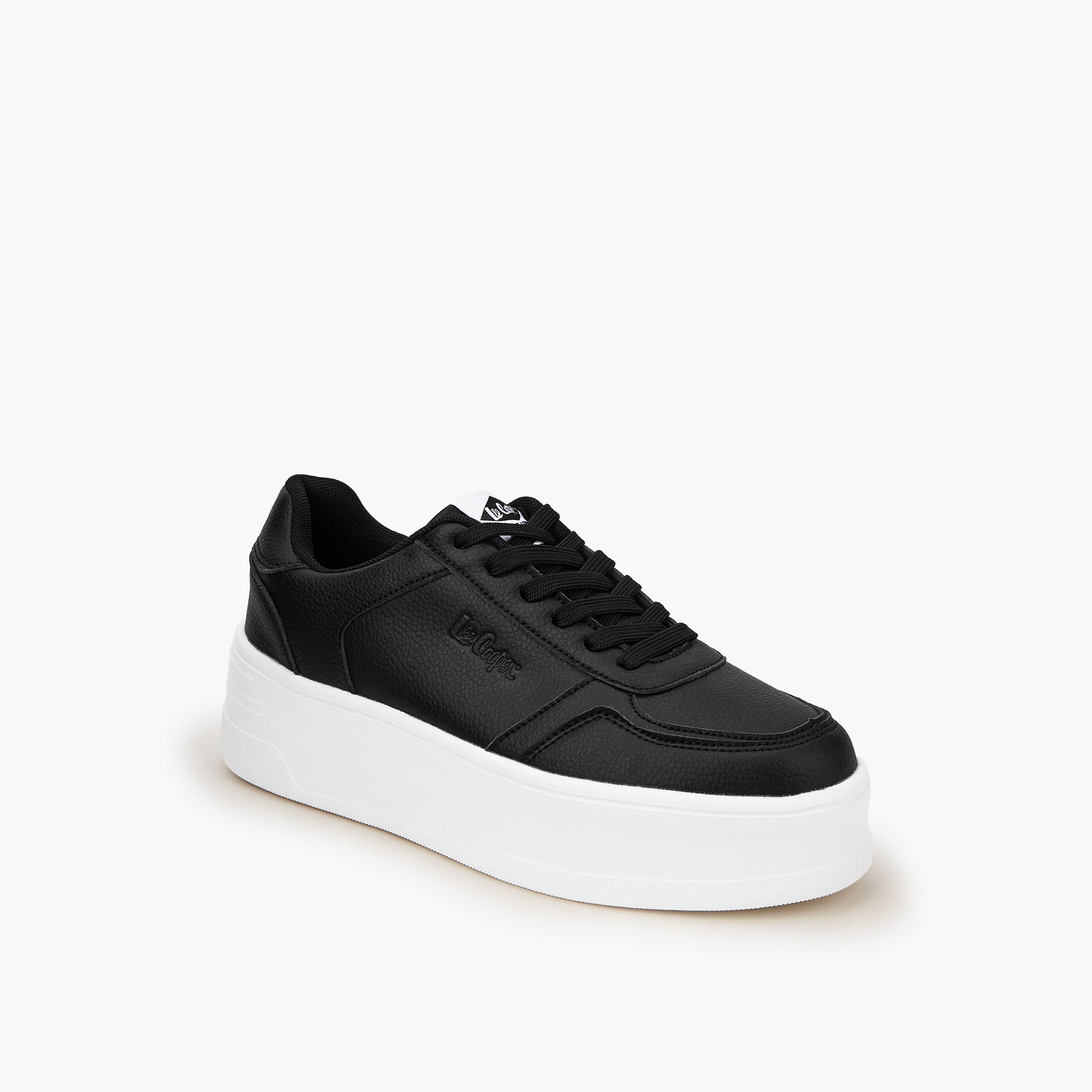 Lee Cooper Women's Solid Lace-Up Sneakers-women-shoes-sneakers-image-2