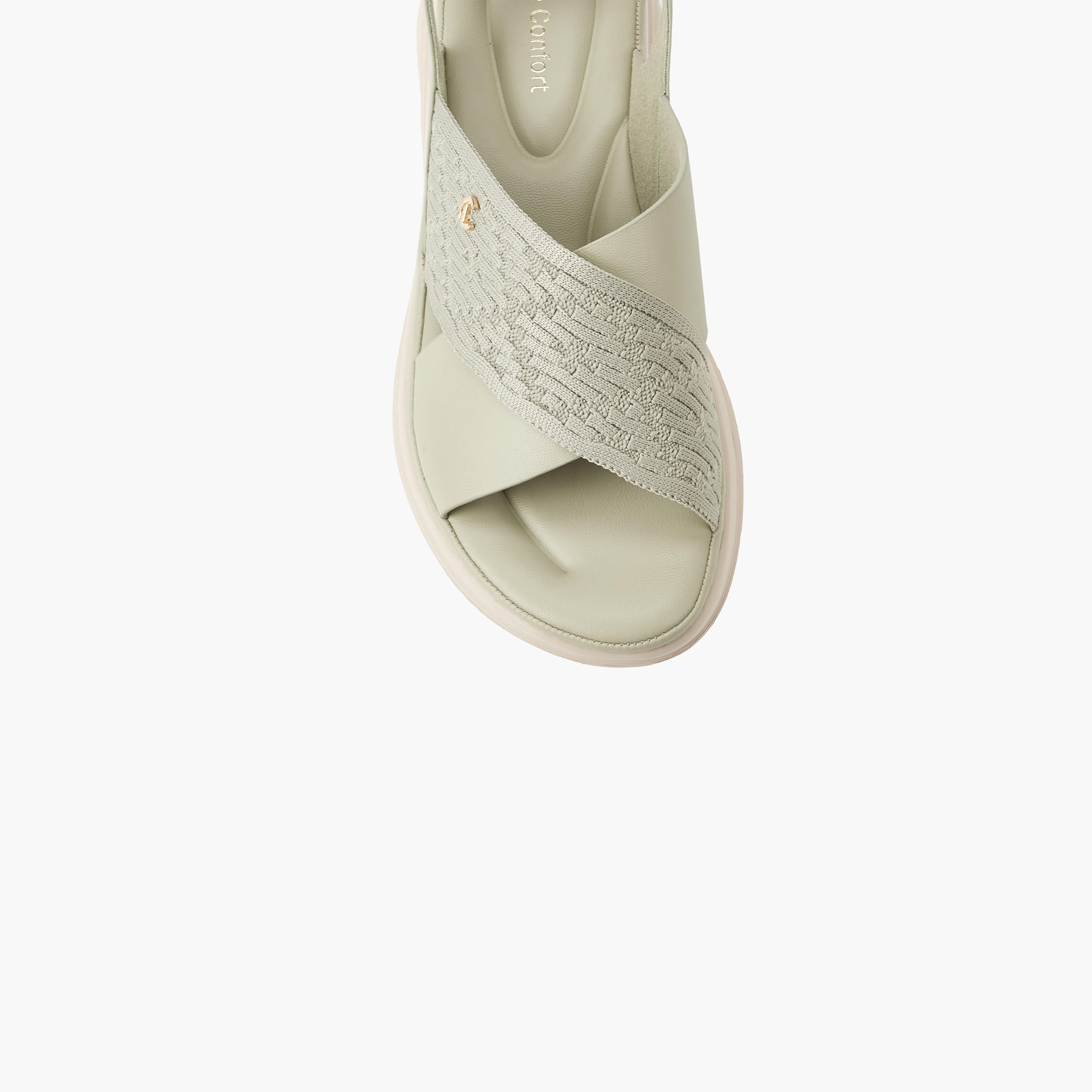 Le Confort Women Knit Textured Cross Strap Sandals-women-shoes-sandals-heeled-image-4