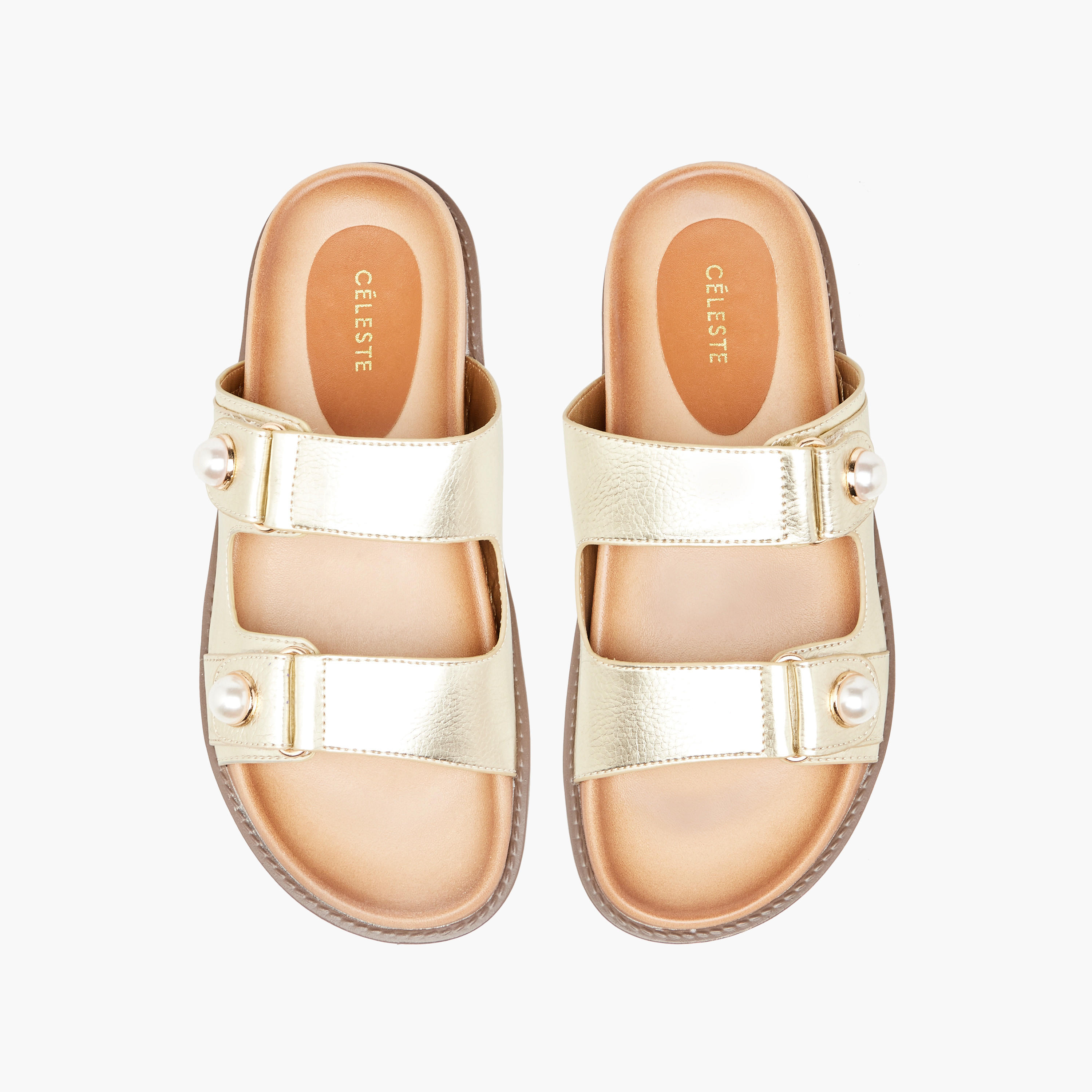 Celeste Women's Textured Slip-On Sandals-women-shoes-flats-sandals-image-1