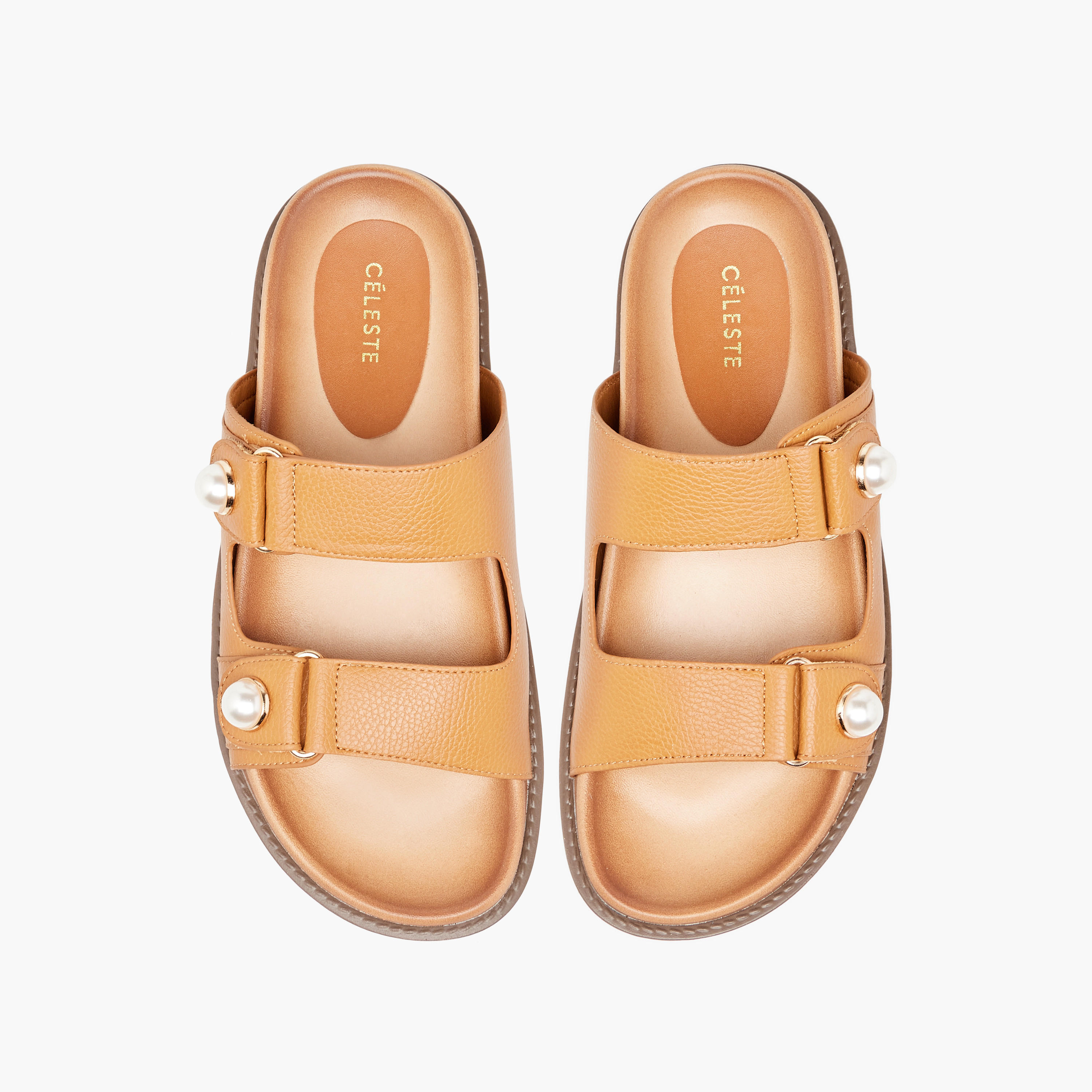 Celeste Women's Textured Slip-On Sandals-women-shoes-flats-sandals-image-1