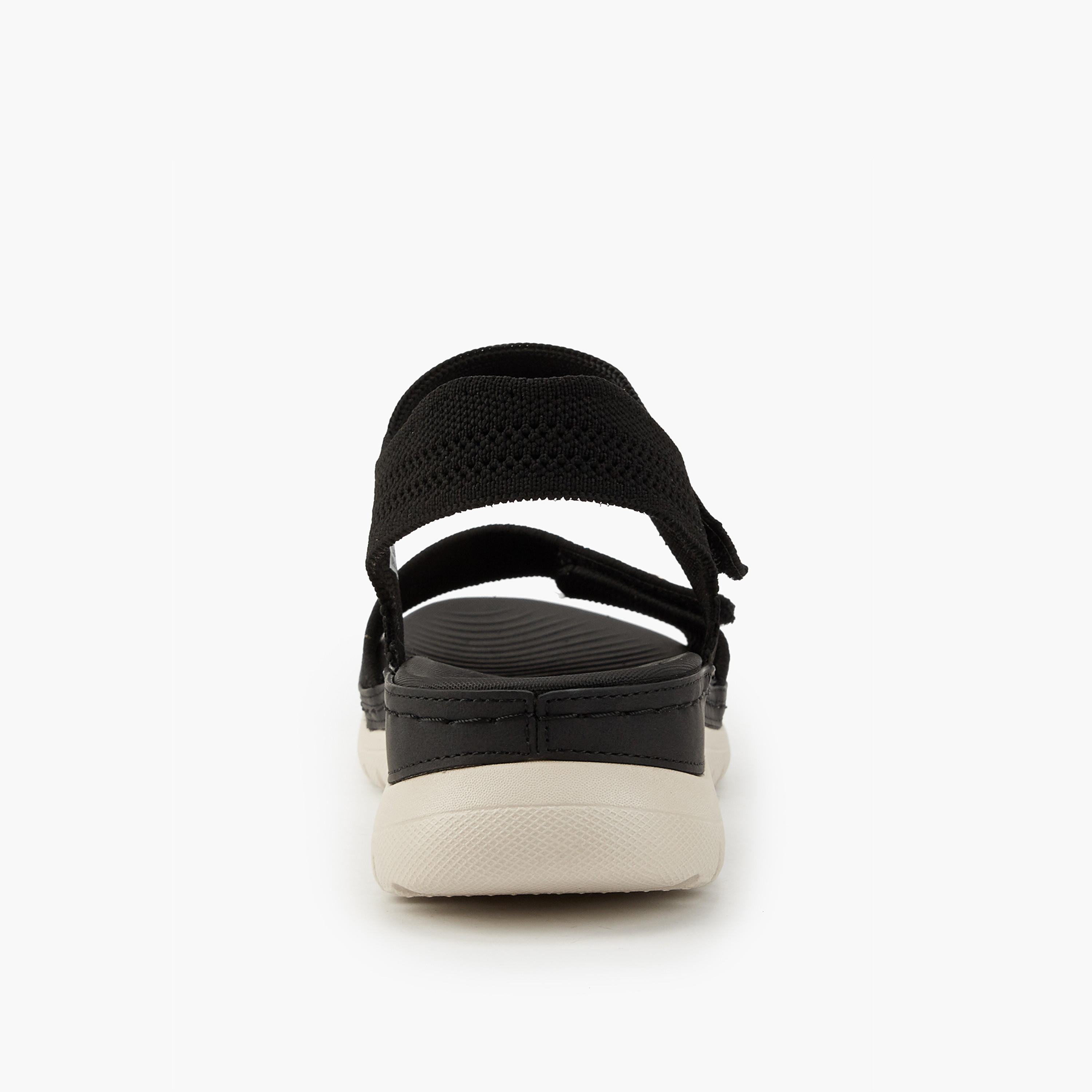 Flora Bella Textured Open Toe Sandals with Hook and Loop Closure-women-shoes-flats-sandals-image-5