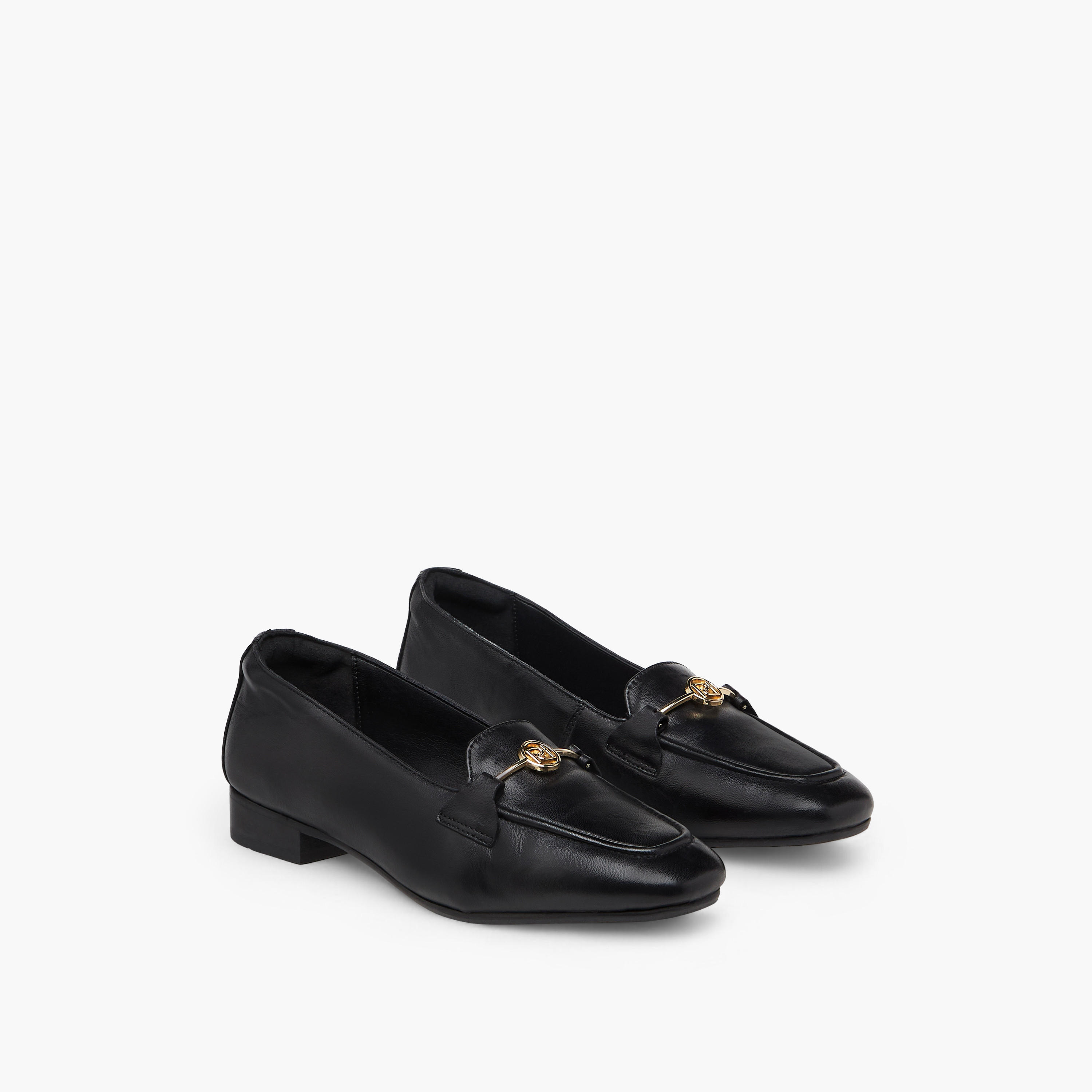 Paprika Buckle Detail Loafers with Block Heels-women-shoes-loafersandmoccasins-image-1