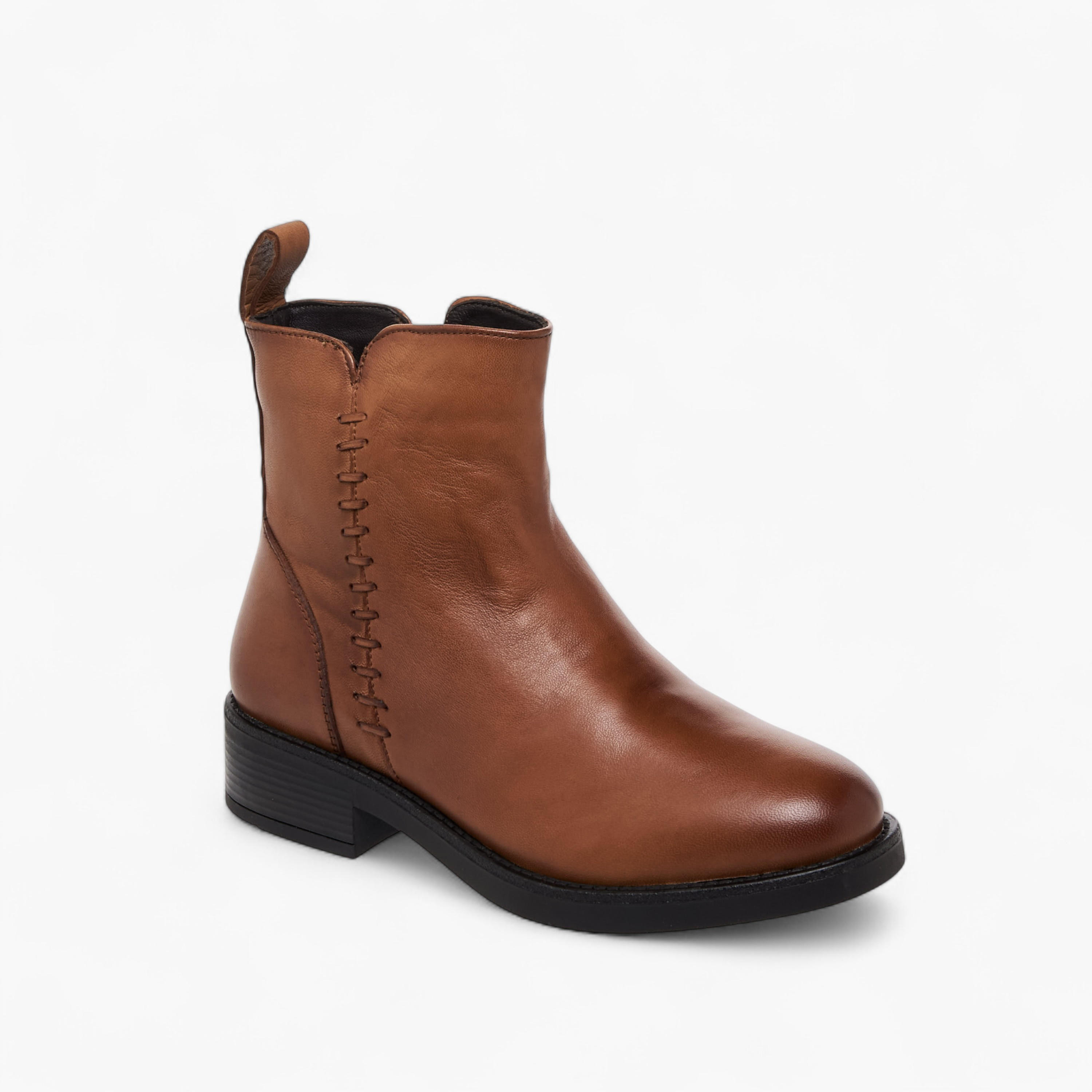 Paprika Women Leather Ankle Boots with Block Heel-women-shoes-boots-image-2