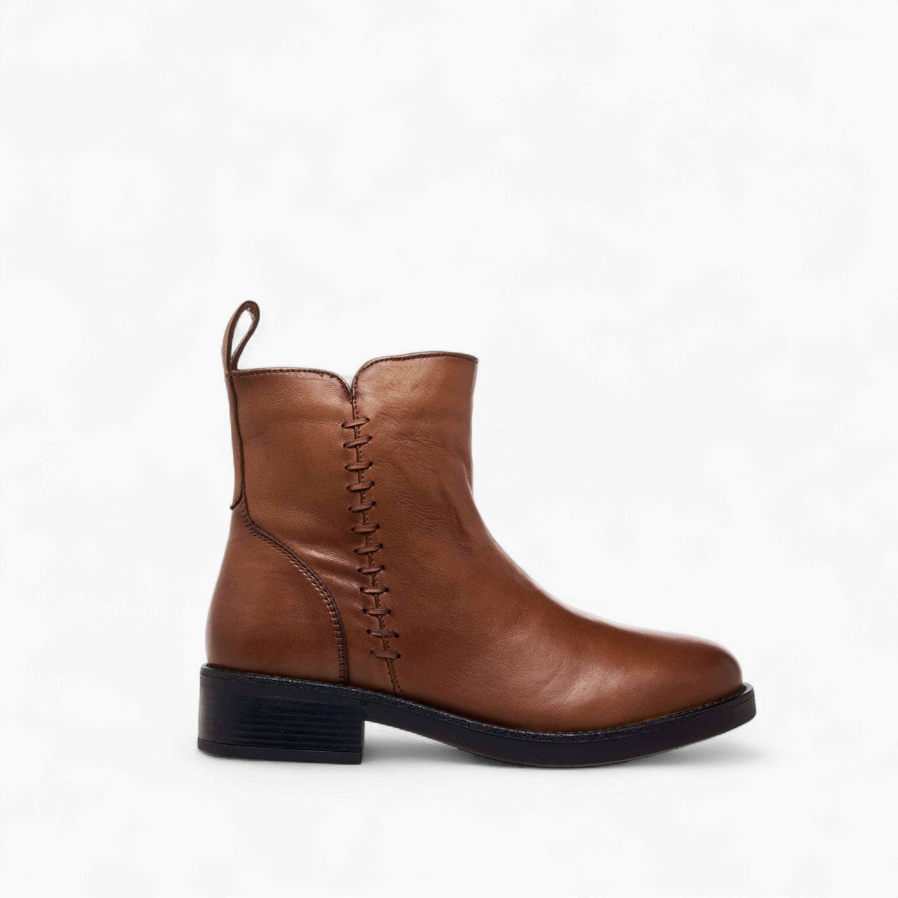 Paprika Women Leather Ankle Boots with Block Heel-women-shoes-boots-image-3