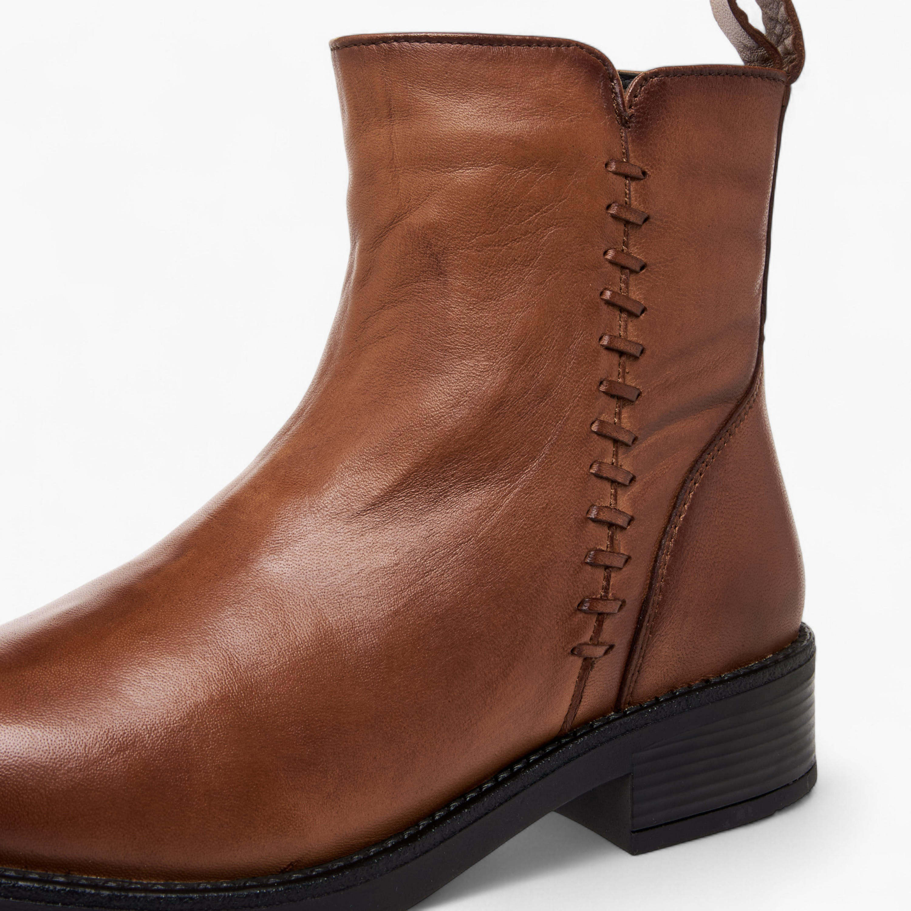 Paprika Women Leather Ankle Boots with Block Heel-women-shoes-boots-image-4