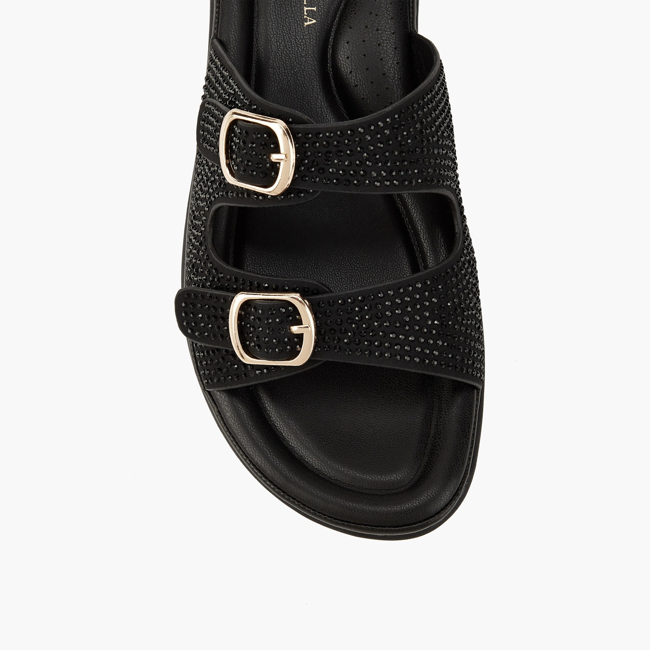 Flora Bella Embellished Buckle Detail Slip-On Sandals-women-shoes-flats-sandals-image-4