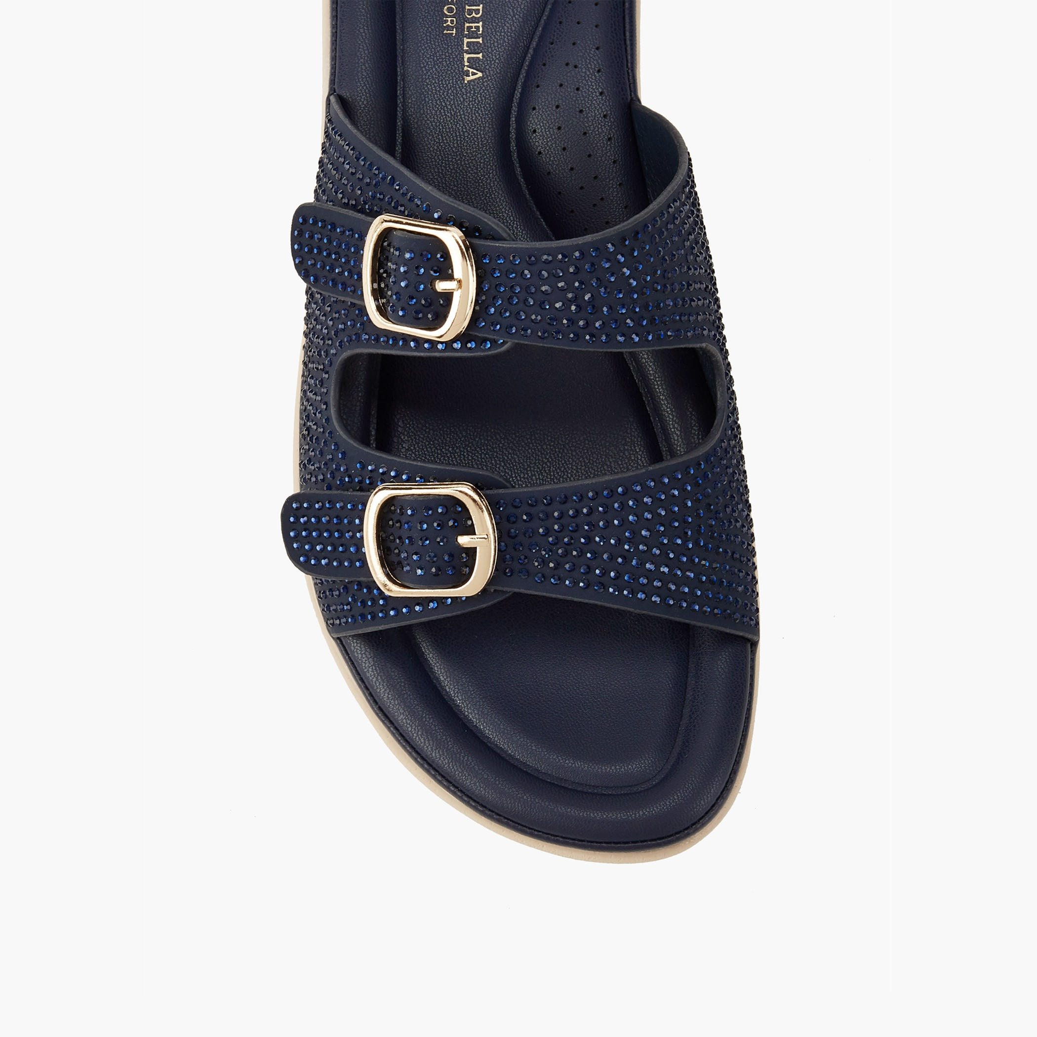 Flora Bella Embellished Buckle Detail Slip-On Sandals-women-shoes-flats-sandals-image-4