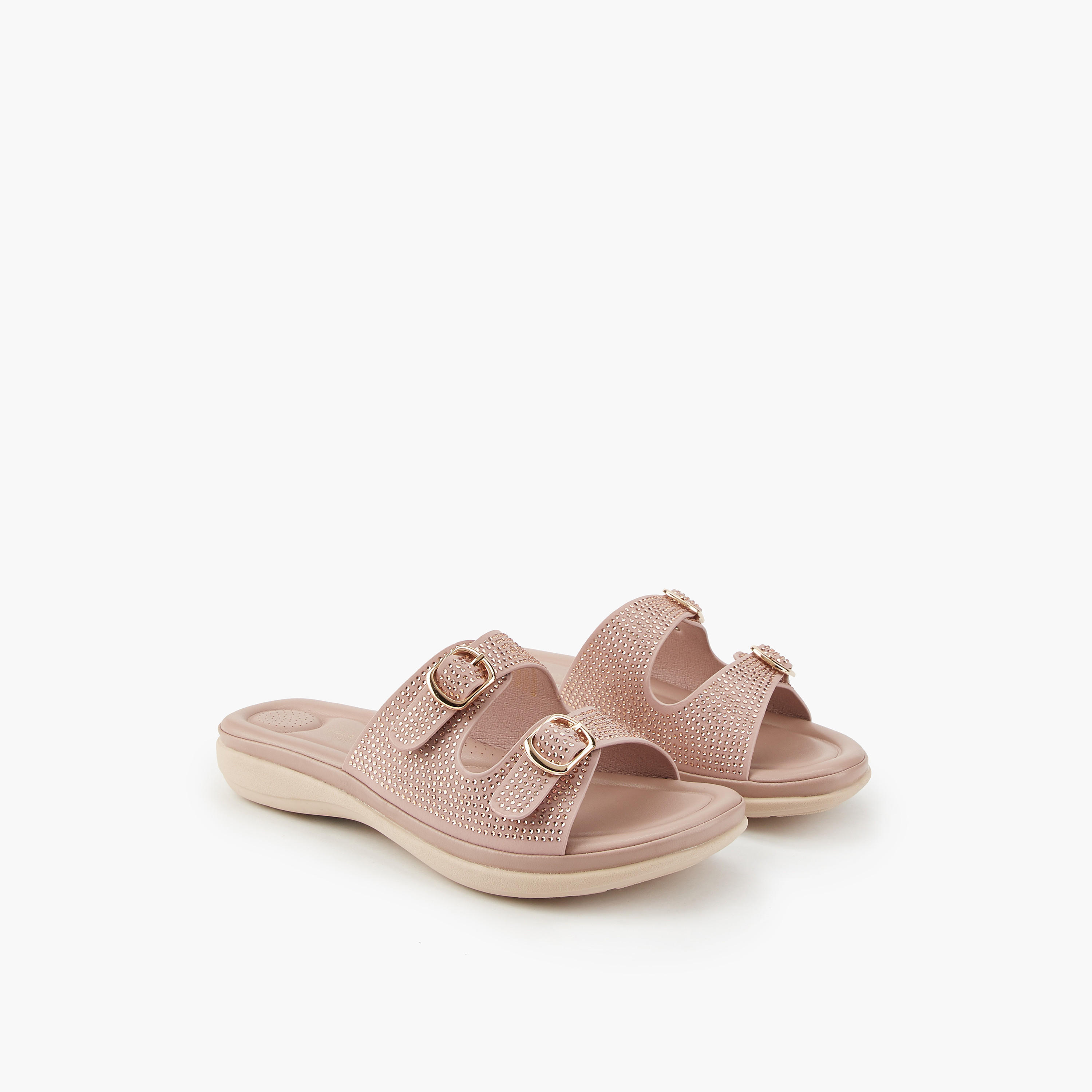 صندل سهل الارتداء مزين بتفاصيل إبزيم من فلورا بيلا-women-shoes-flats-sandals-image-1