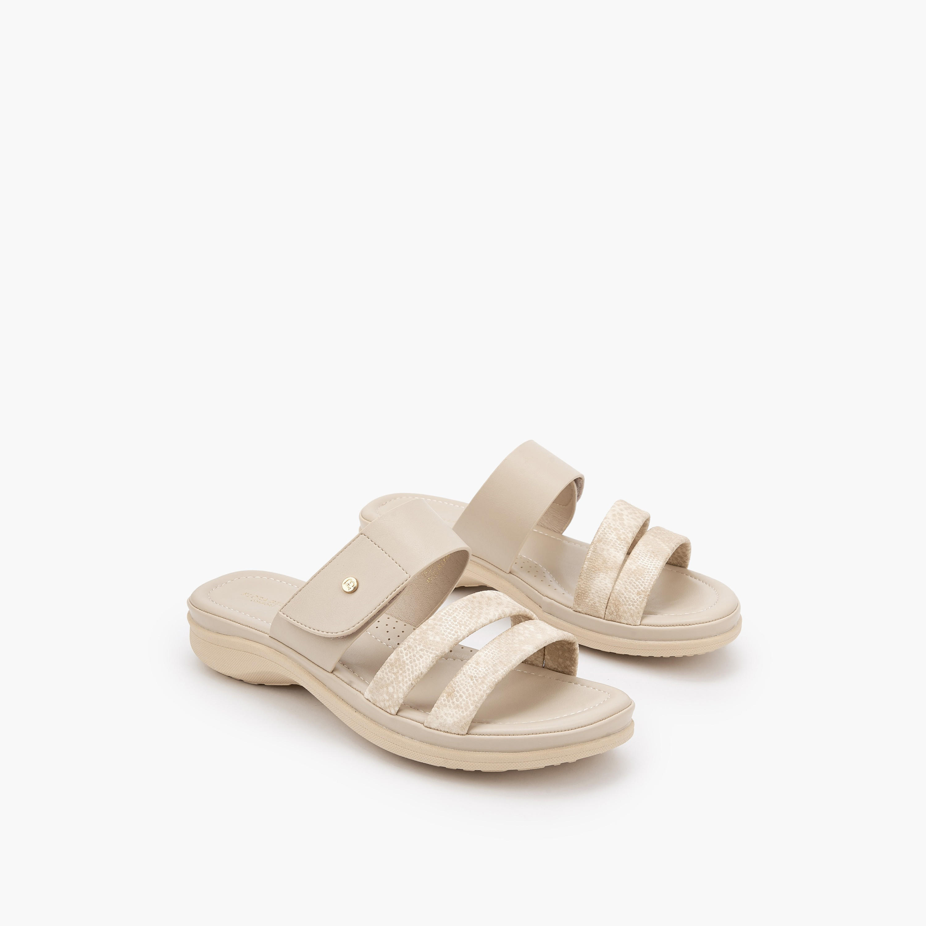 Flora Bella Women Textured Slip-On Sandals-women-shoes-flats-sandals-image-1