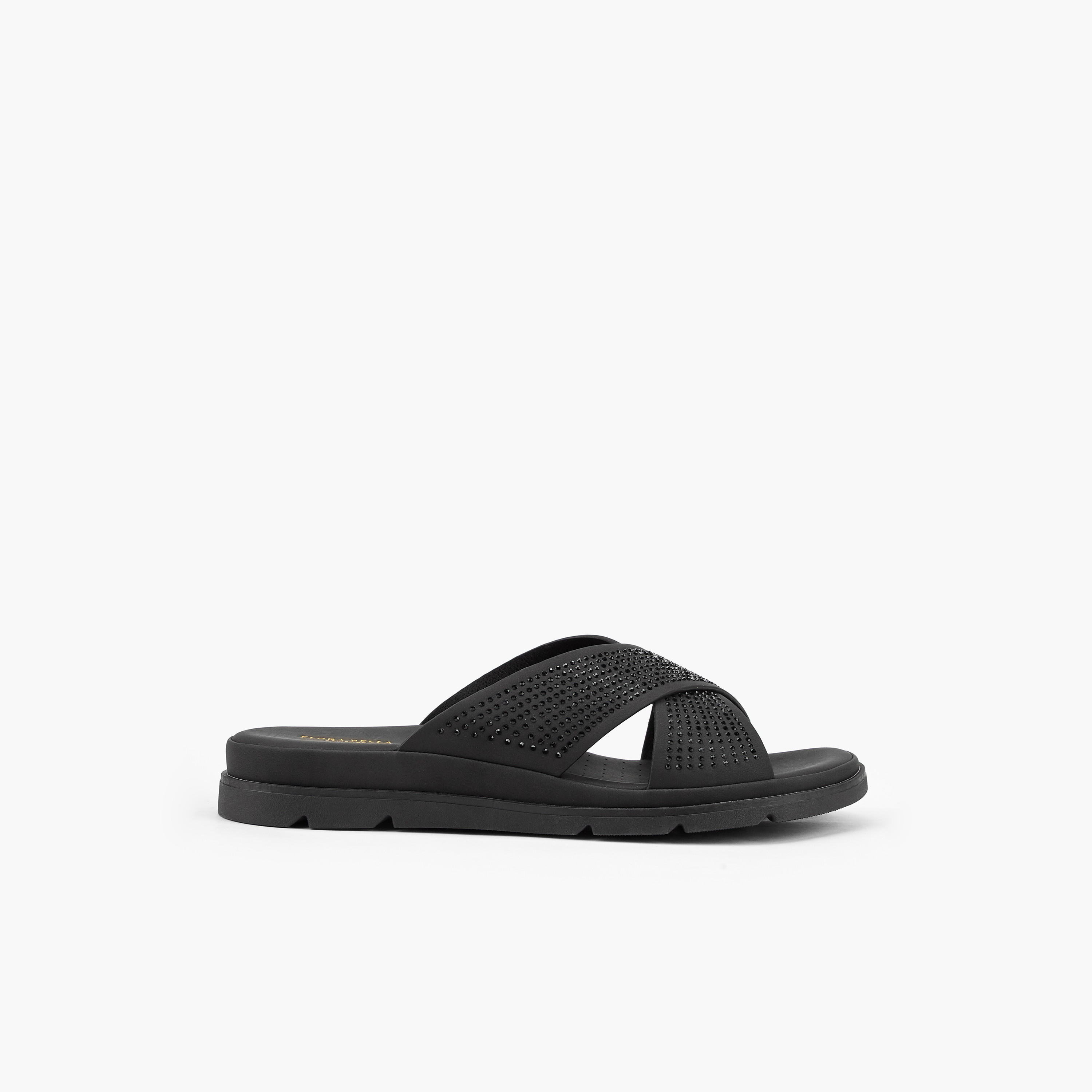 Flora Bella Embellished Slip-On Cross Strap Sandals-women-shoes-flats-sandals-image-2