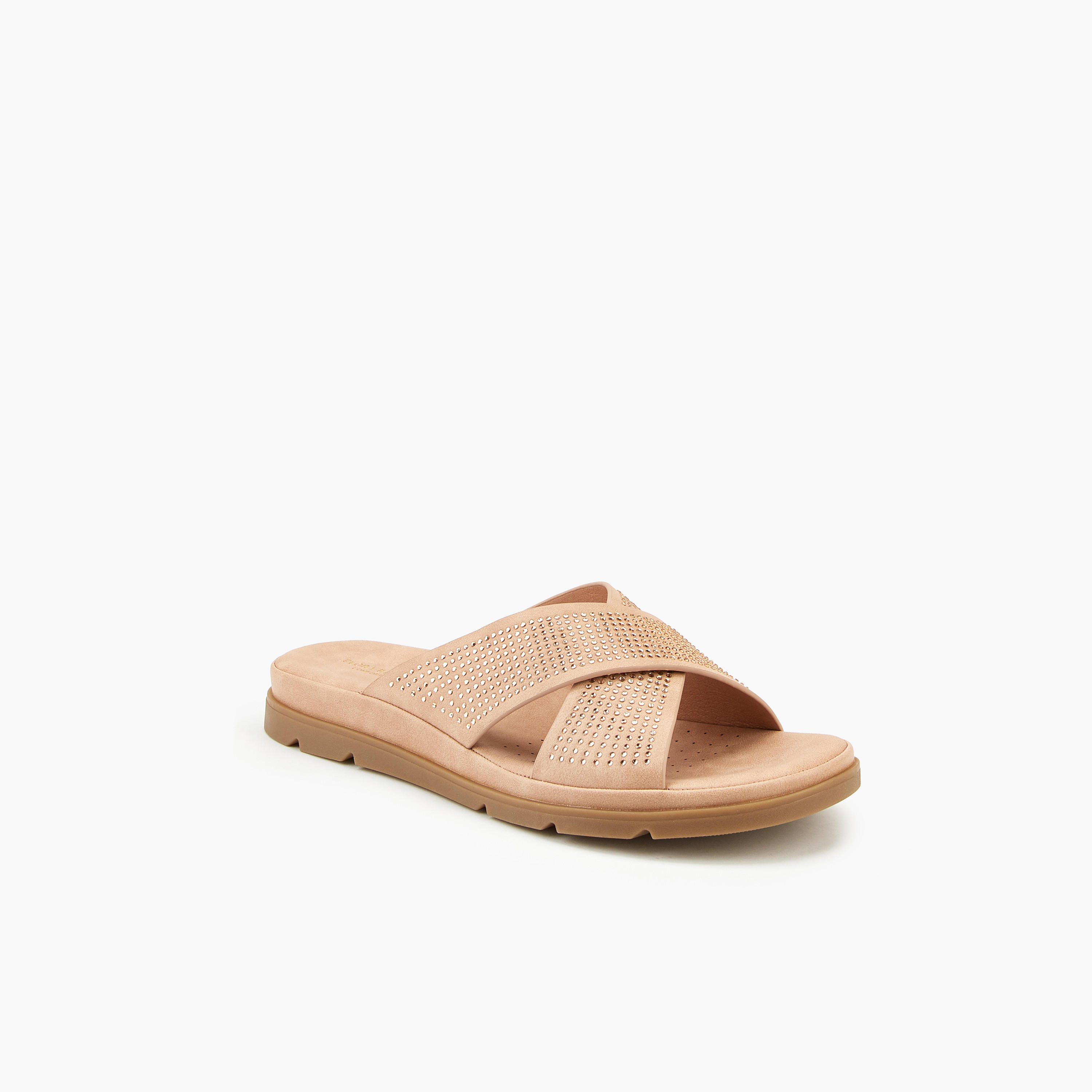 Flora Bella Embellished Slip-On Cross Strap Sandals-women-shoes-flats-sandals-image-3