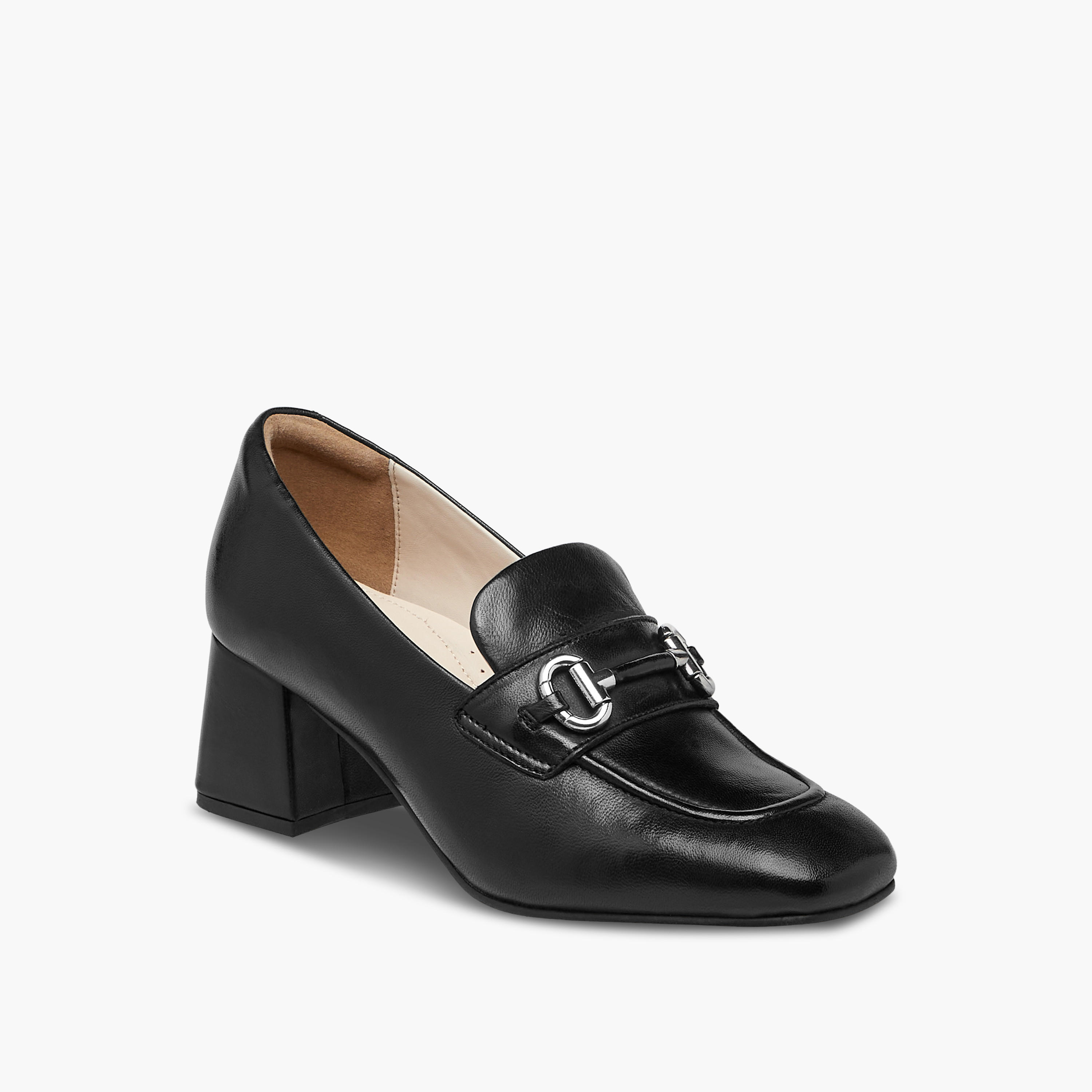 Paprika Metallic Accent Slip-On Loafers with Block Heels-women-shoes-heels-image-2