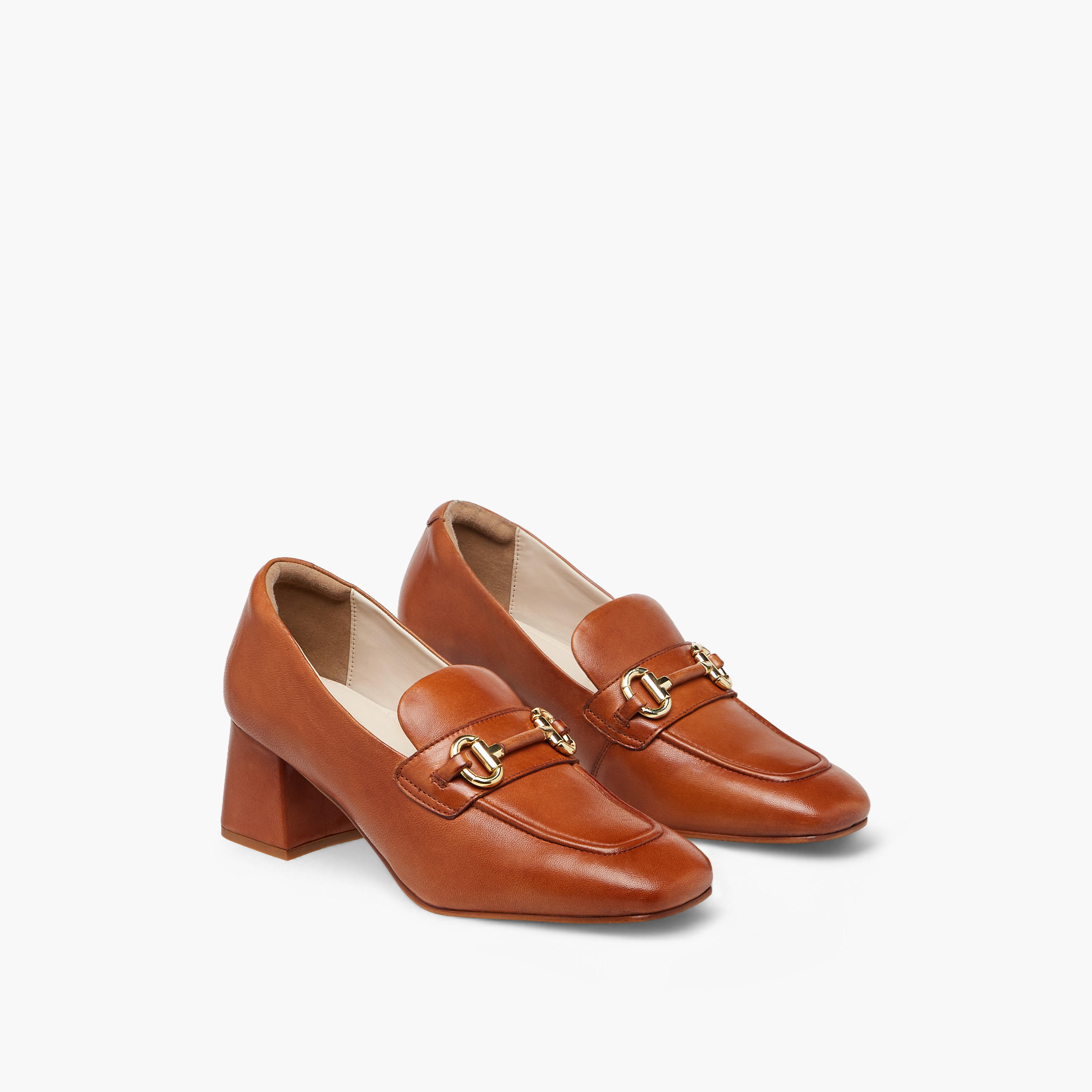 Paprika Metallic Accent Slip-On Loafers with Block Heels-women-shoes-heels-image-1