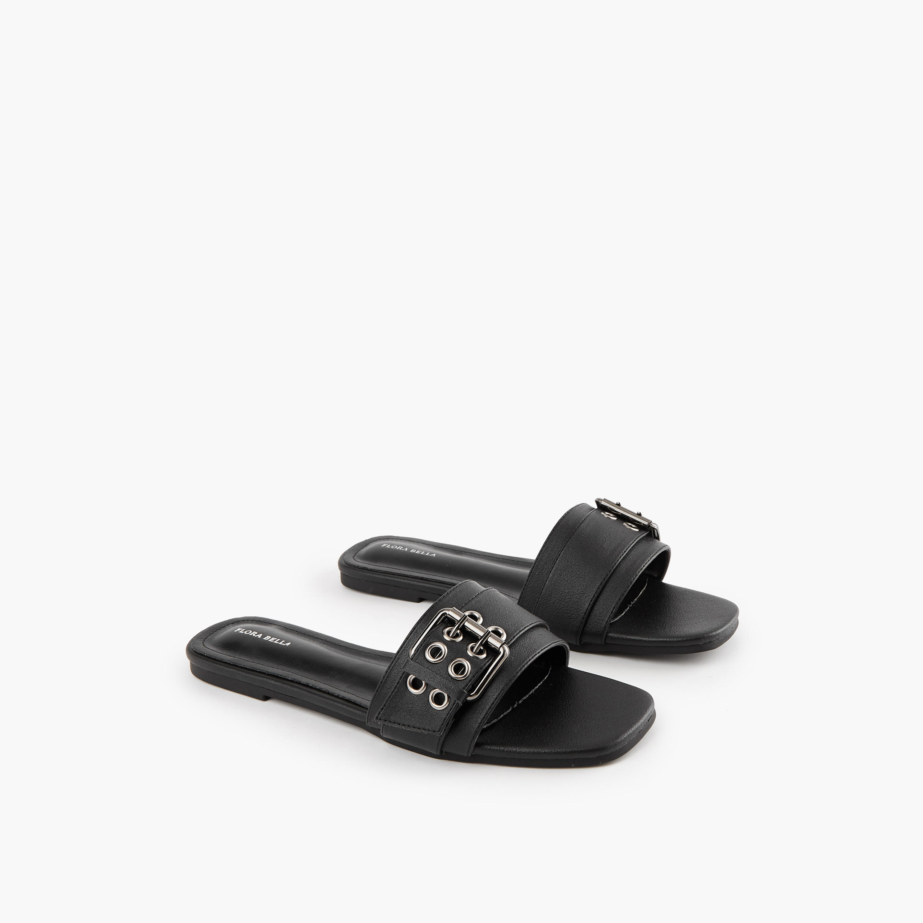 Flora Bella Buckle Accent Slip-On Flat Sandals-women-shoes-flats-sandals-image-1