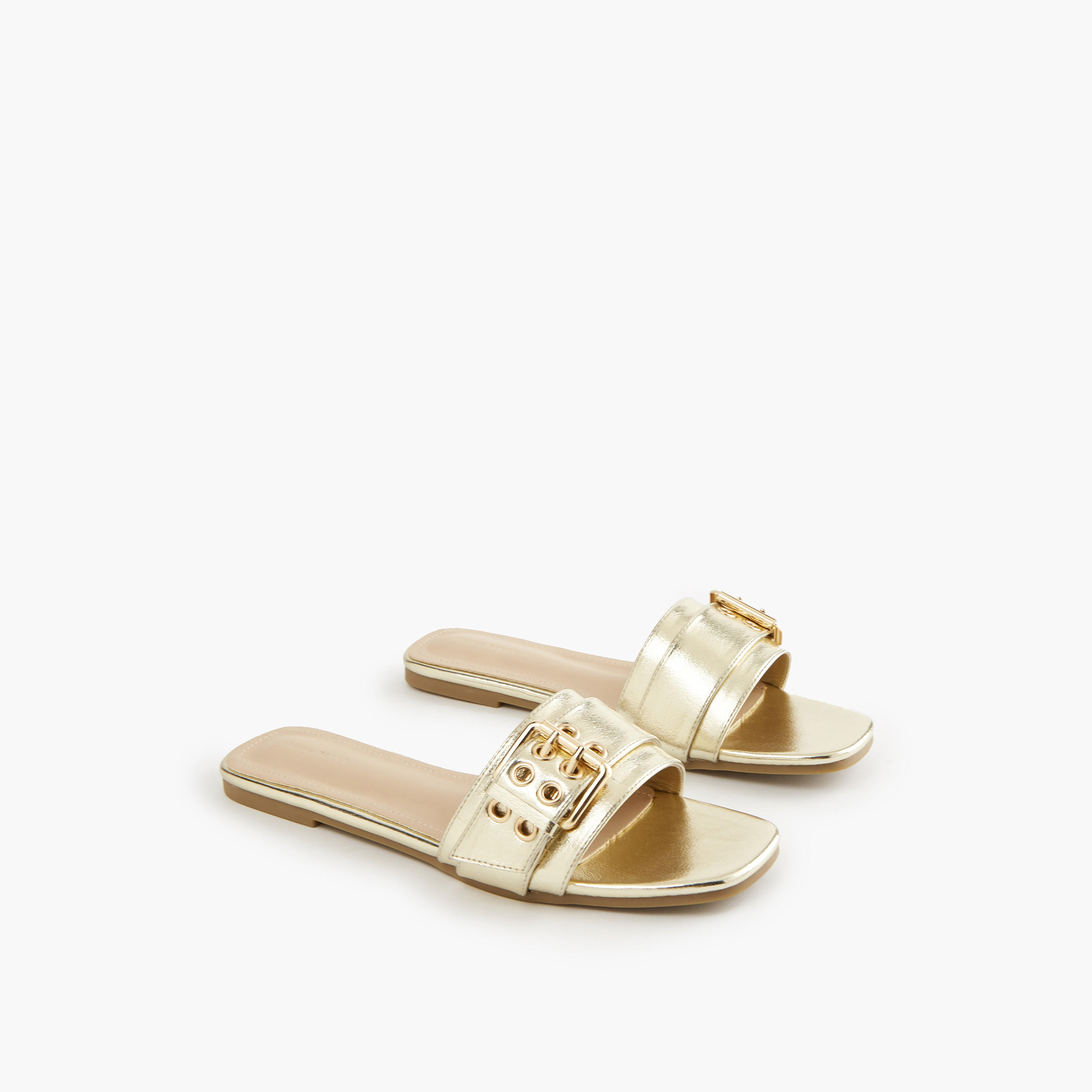 Flora Bella Buckle Accent Slip-On Flat Sandals-women-shoes-flats-sandals-image-1
