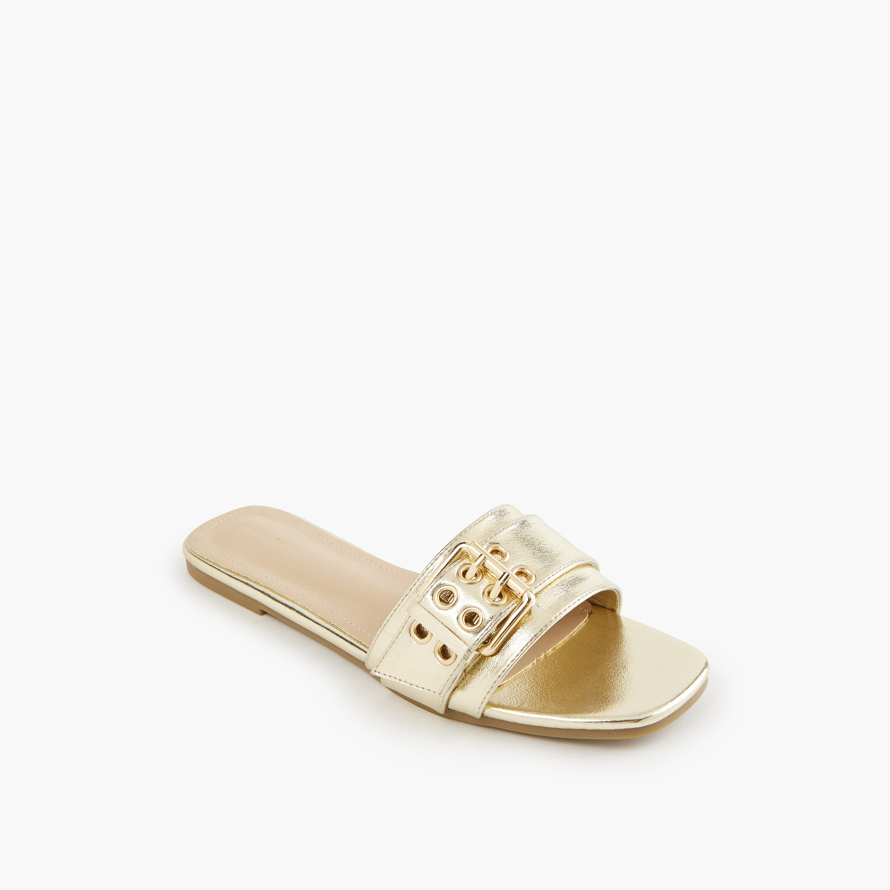 Flora Bella Buckle Accent Slip-On Flat Sandals-women-shoes-flats-sandals-image-2