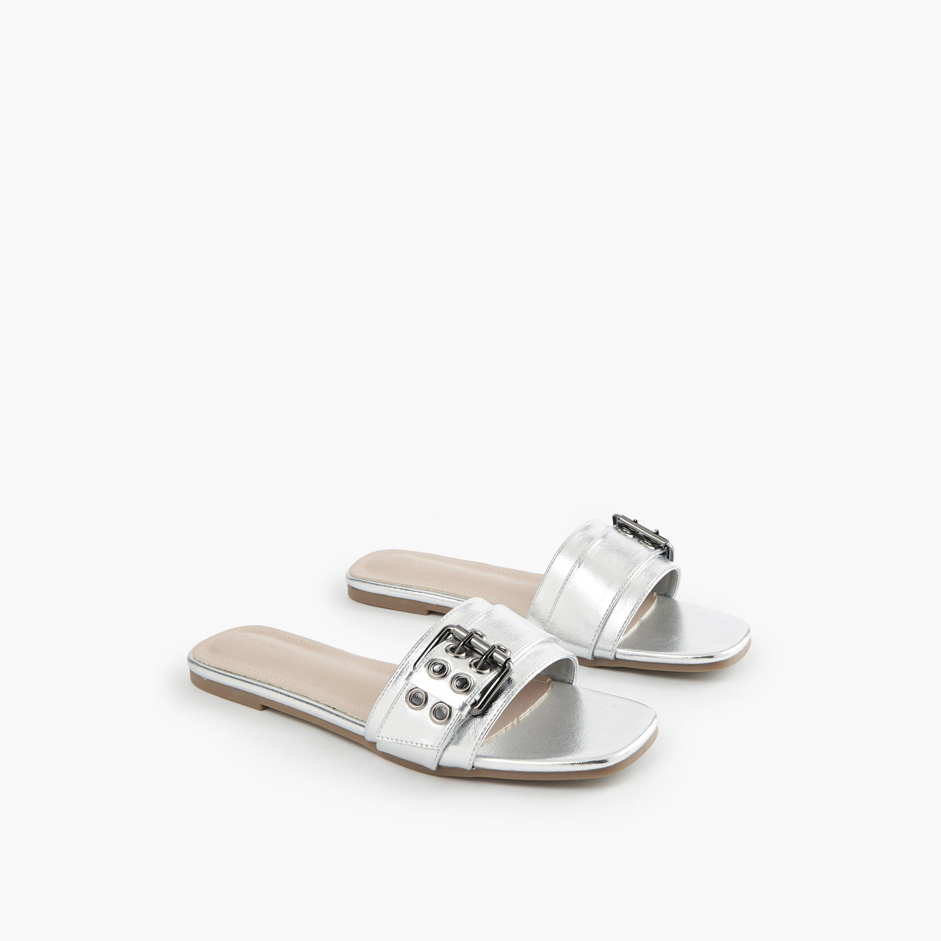 Flora Bella Buckle Accent Slip-On Flat Sandals-women-shoes-flats-sandals-image-1